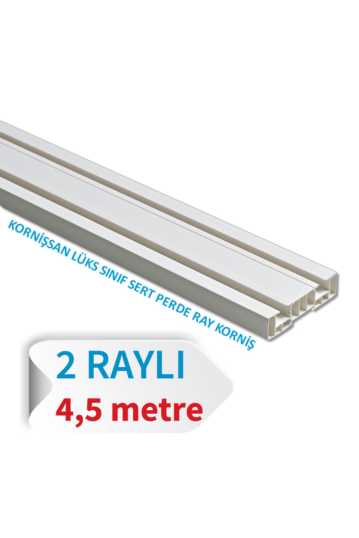 Kornişsan Kaliteli 2 Raylı Lüks Birinci Sınıf Perde Rayı Kornişi