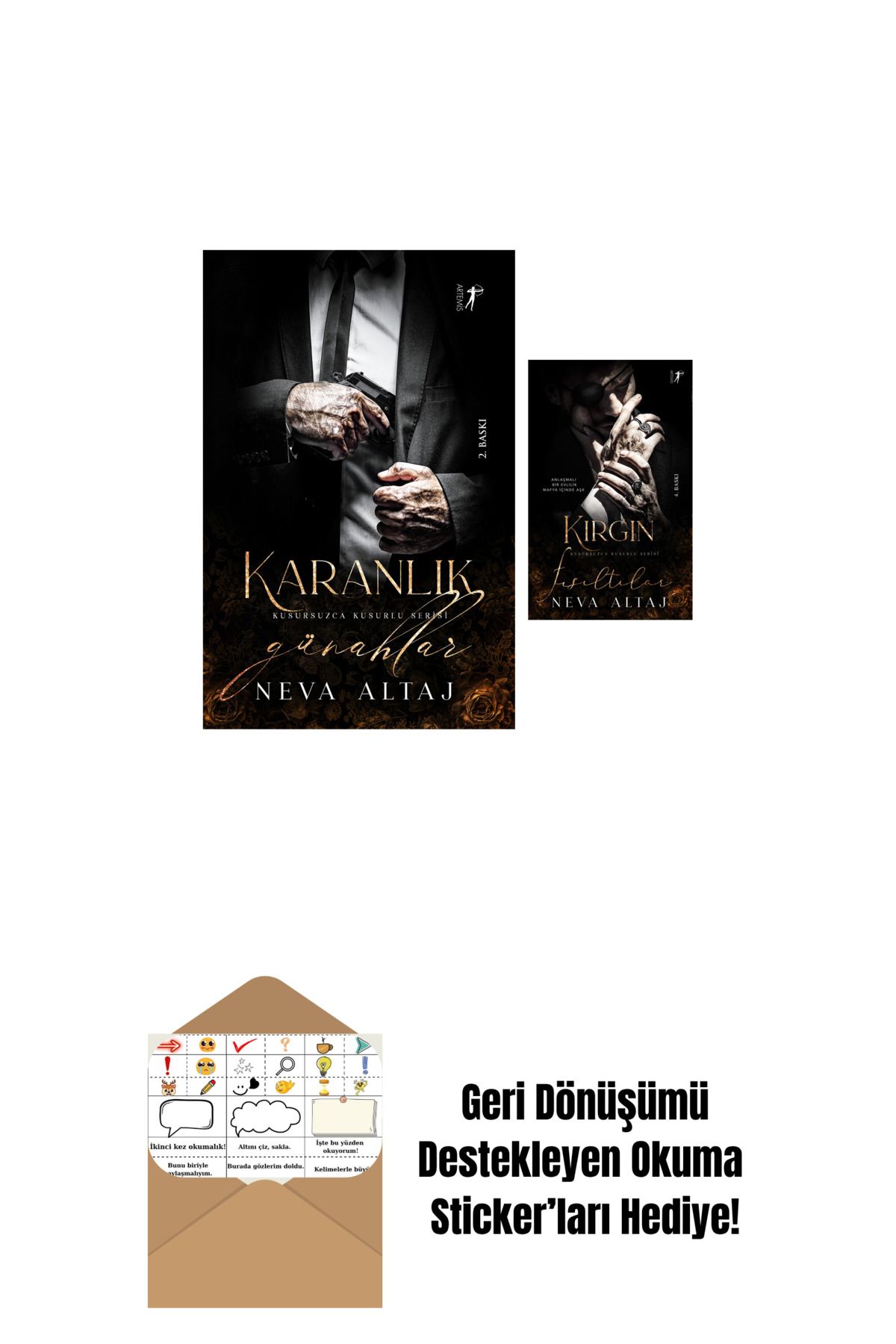 Artemis Yayınları Karanlık Günahlar + Kırgın Fısıltılar + Okuma Sticker'ları