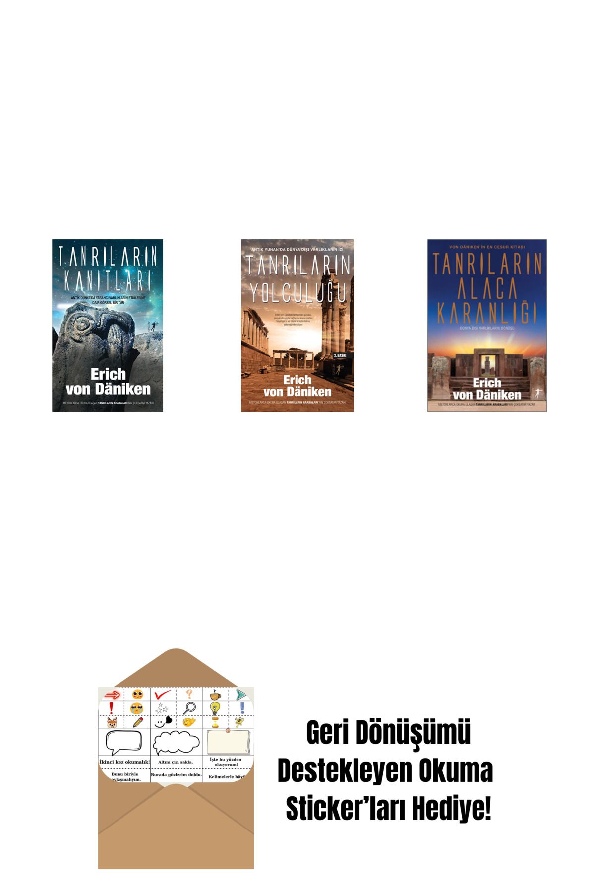 Artemis Yayınları Erich Von Daniken 3 Kitap Set + Okuma Sticker'ları