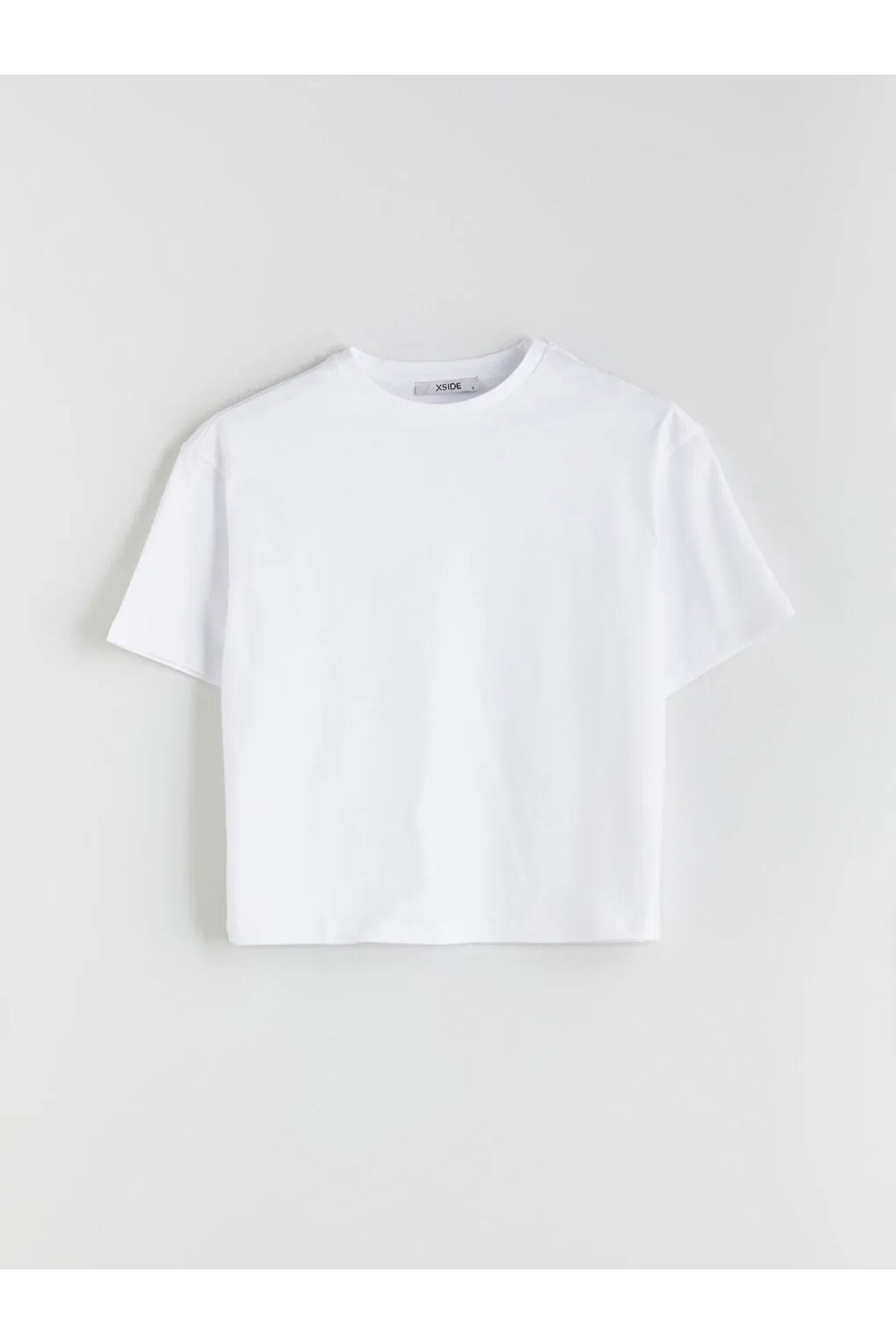 LC Waikiki XSIDE Beyaz Bisiklet Yaka Oversize Kadın Tişört