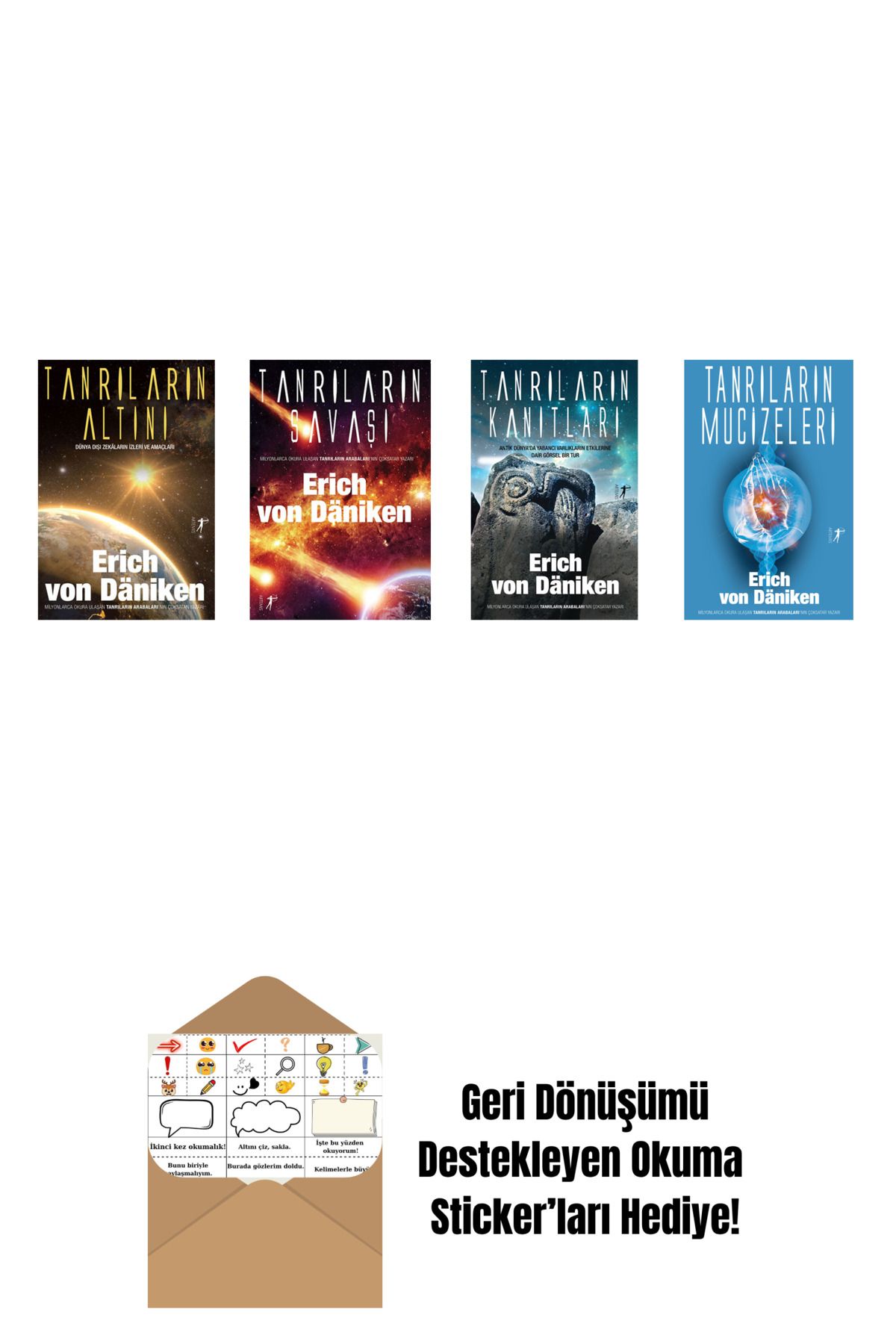Artemis Yayınları Erich Von Daniken 4 Kitap Set + Okuma Sticker'ları