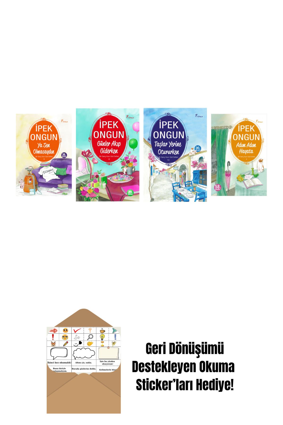 Artemis Yayınları İpek Ongun 4 Kitap Set + Okuma Sticker'ları