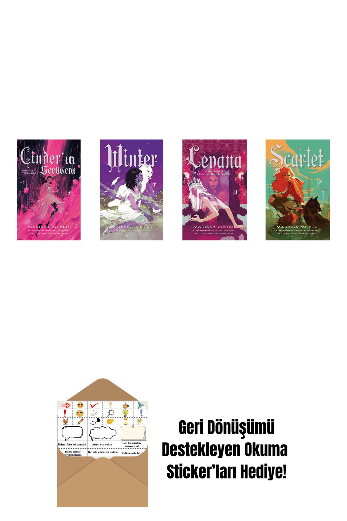 Artemis Yayınları Marissa Meyer 4 Kitap Set + Okuma Sticker'ları
