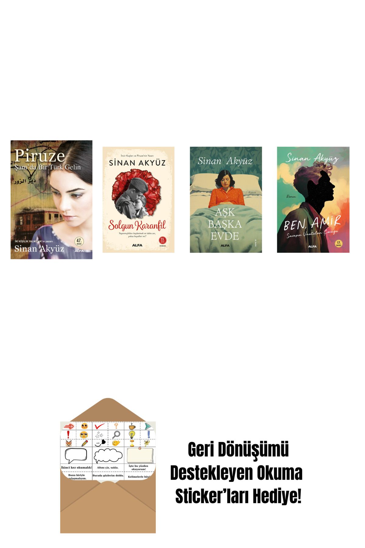Alfa Yayınları Sinan Akyüz 4 Kitap Set + Okuma Sticker'ları