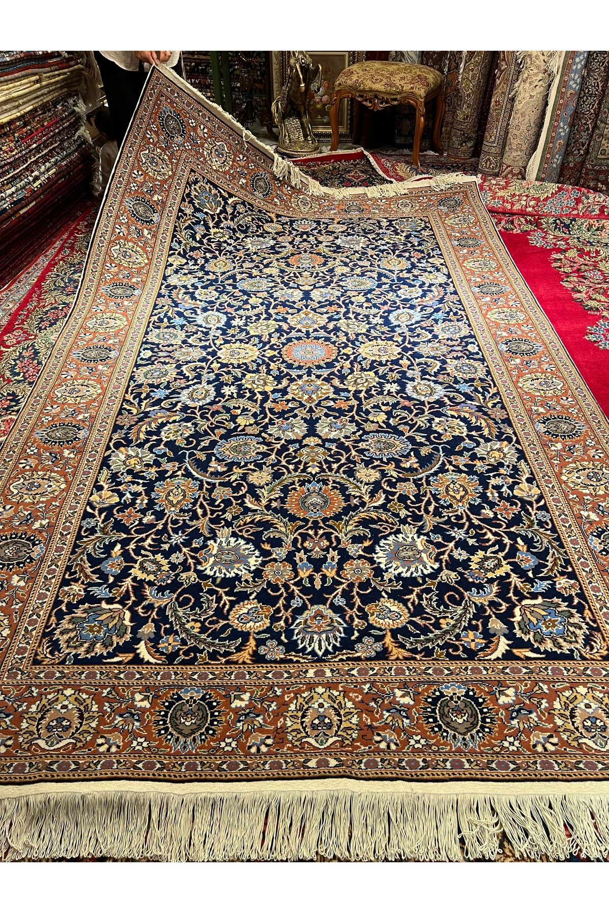 RD RAMAZAN DAĞ EL HALI SANATI El Dokuma Karslıoğlu Dokuması Birinci Sınıf Kalitesi Muhteşem Bir Eser Ebat 300x200
