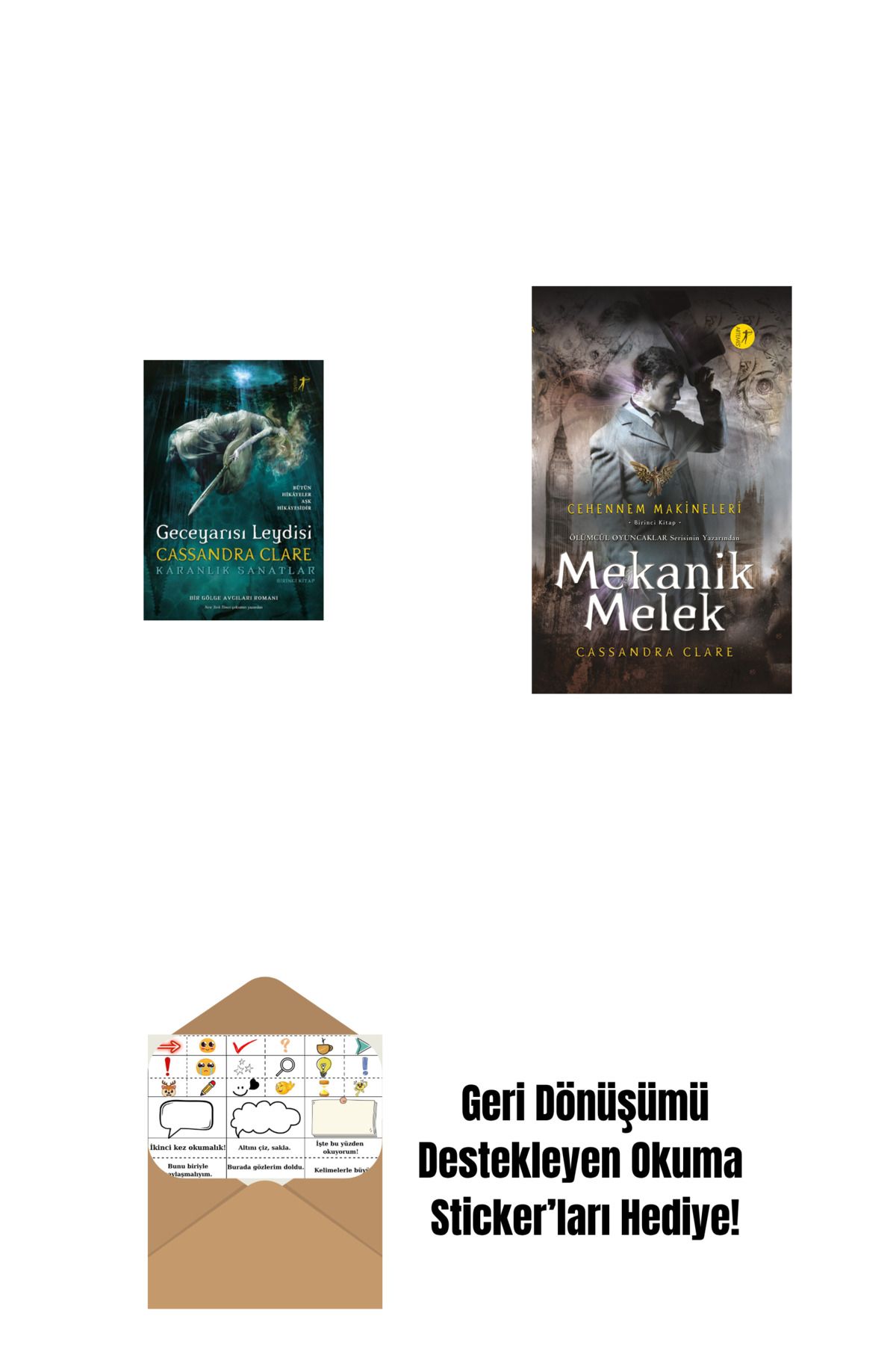 Artemis Yayınları Geceyarısı Leydisi (Ciltli) + Mekanik Melek (Ciltli) + Okuma Sticker'ları