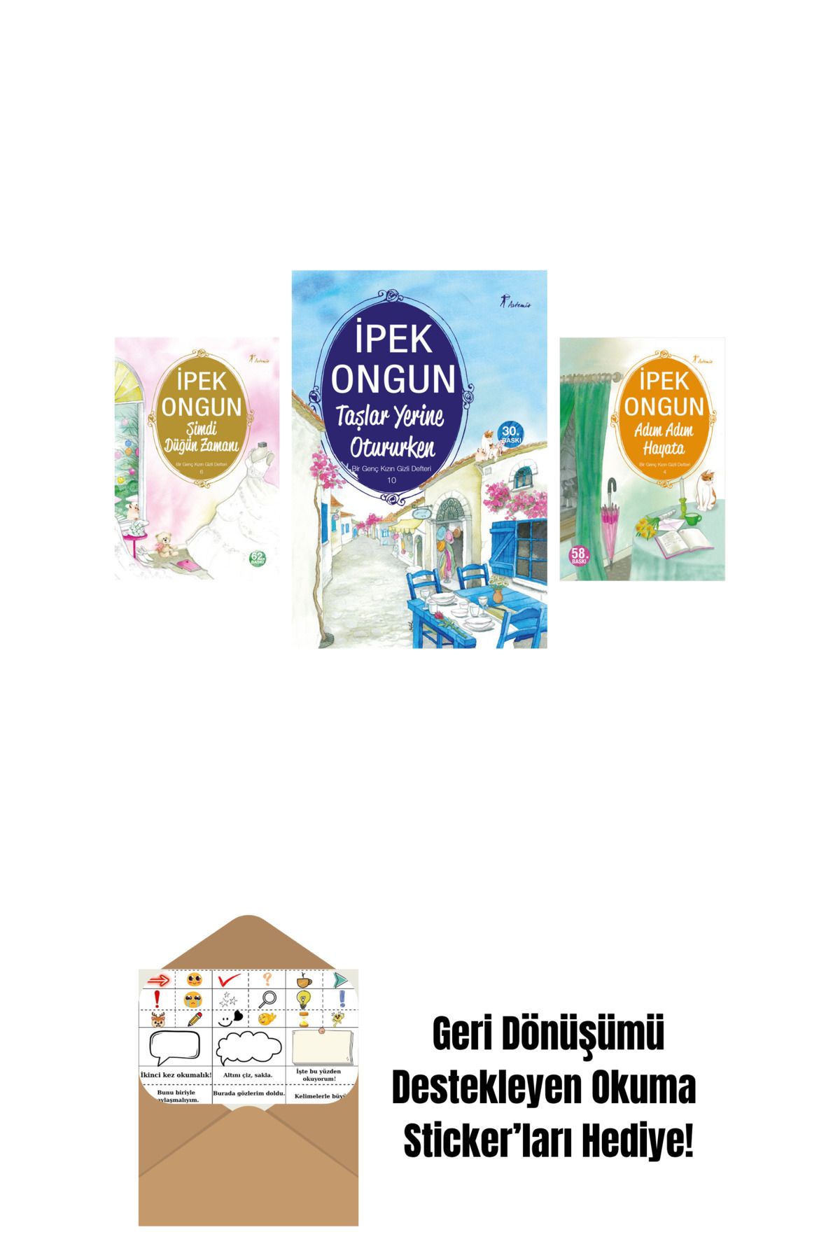 Artemis Yayınları İpek Ongun 3 Kitap Set + Okuma Sticker'ları