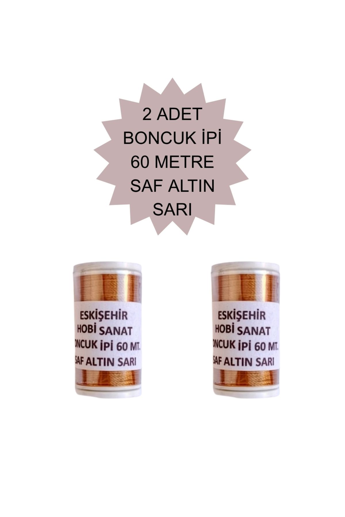 Eskişehir hobi sanat 2 Adet 60 Metre Saf Altın Sarı Renk Kum Boncuk ipi Boncuk İşleme ipi Miyuki ipi