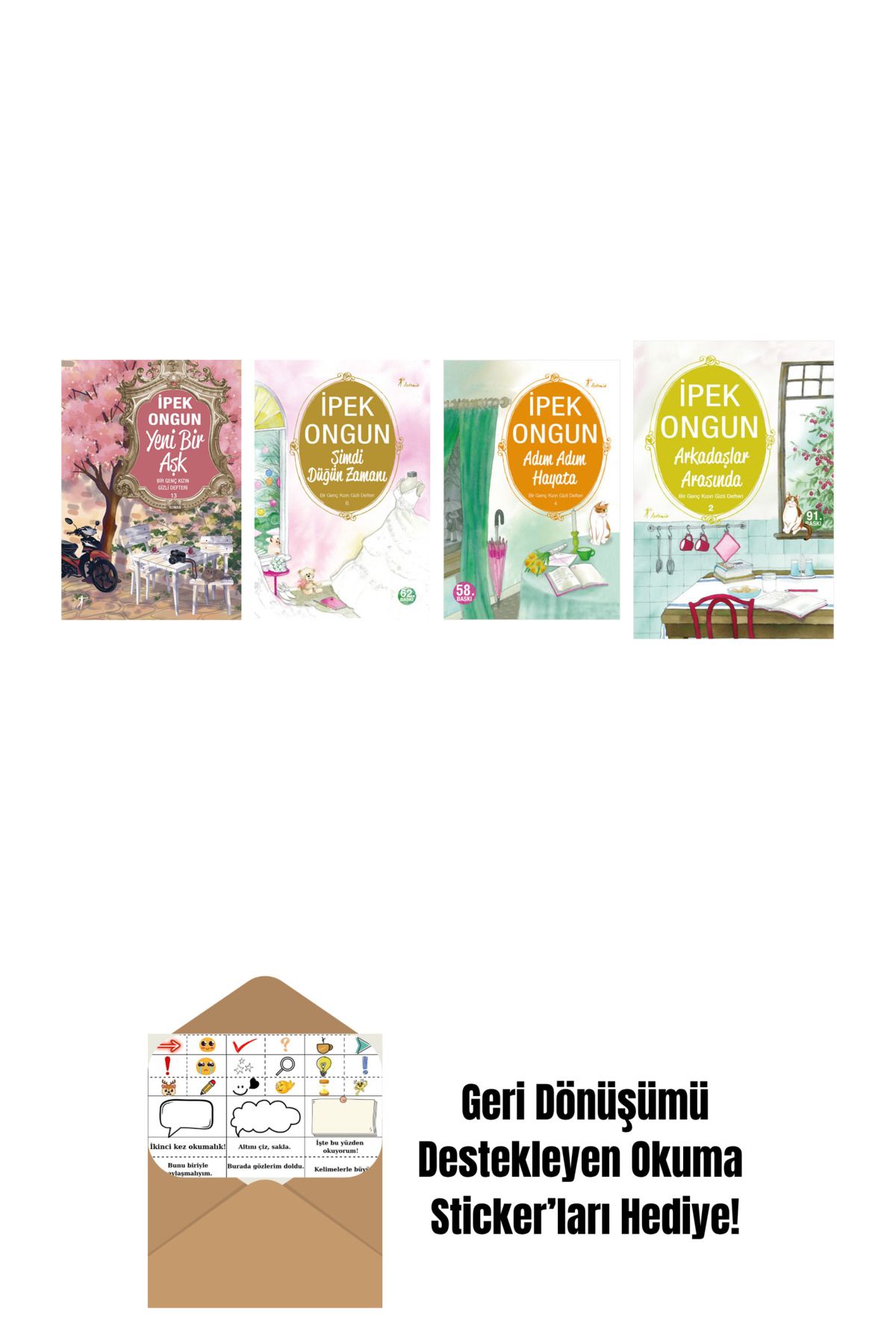 Artemis Yayınları İpek Ongun 4 Kitap Set + Okuma Sticker'ları