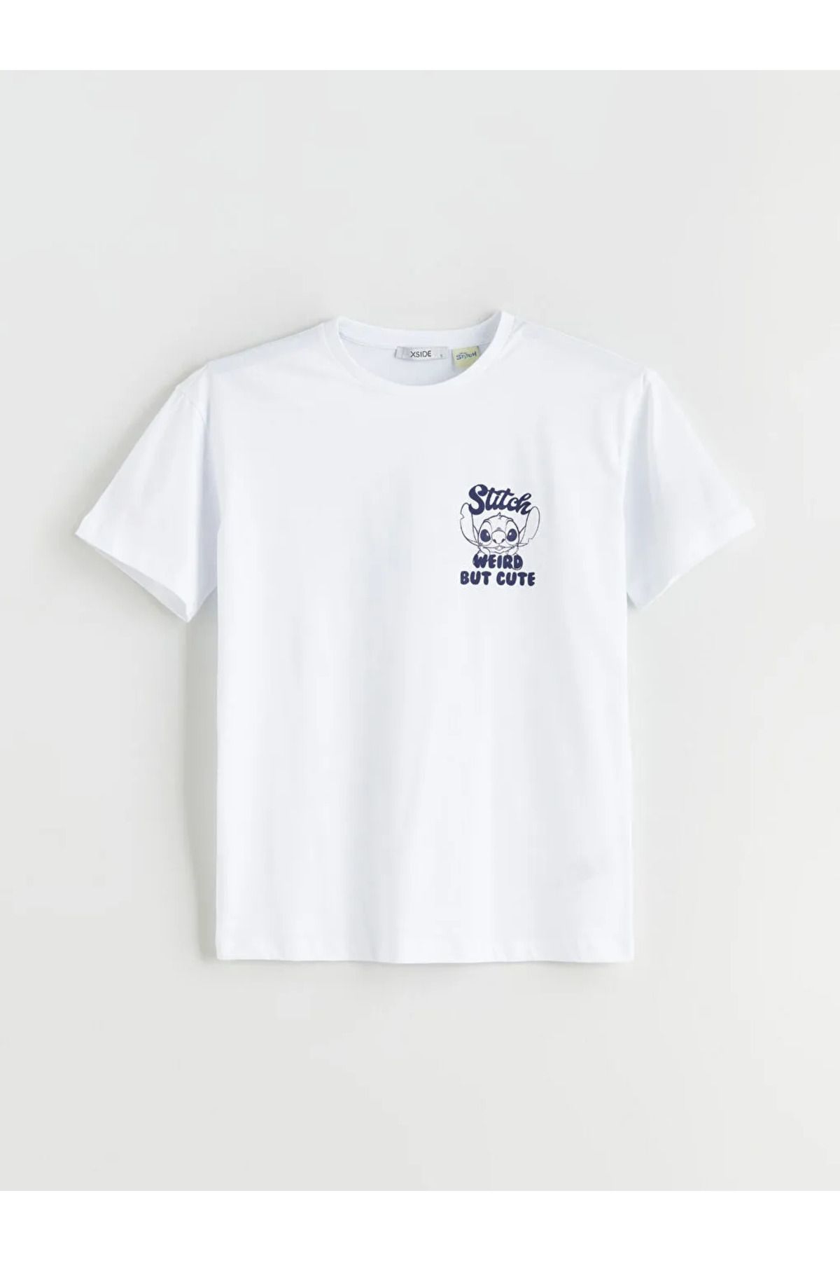 LC Waikiki XSIDE Beyaz Bisiklet Yaka Stitch Baskılı Kadın Tişört