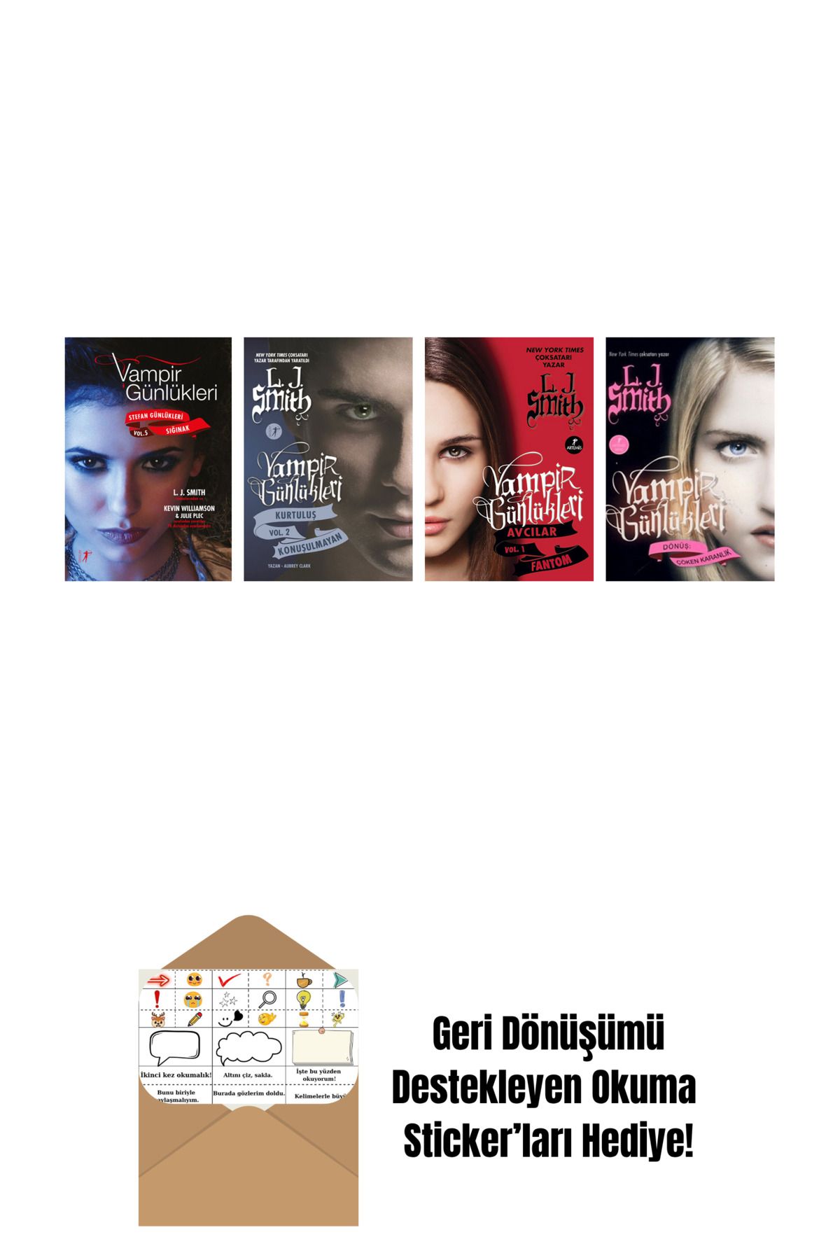 Artemis Yayınları L. J. Smith 4 Kitap Set + Okuma Sticker'ları