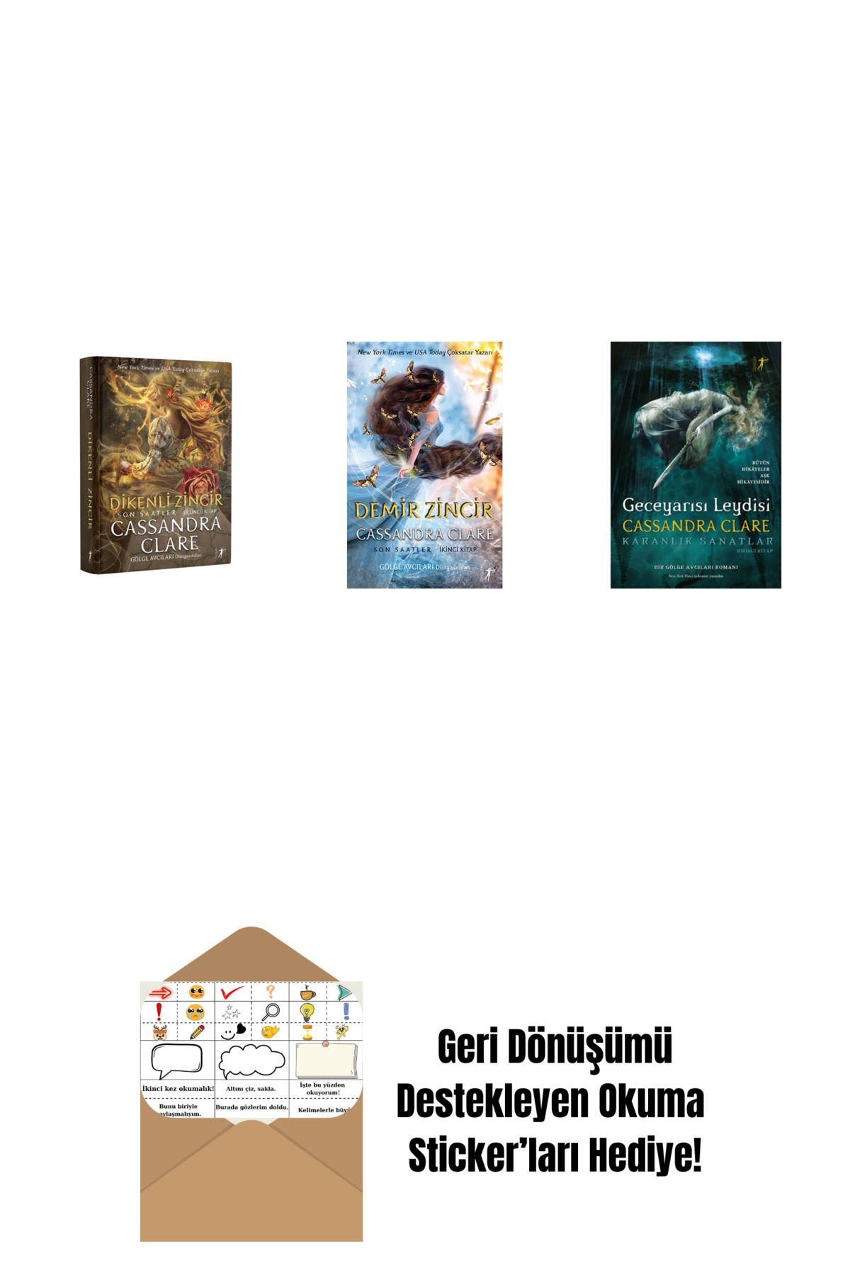 Artemis Yayınları Cassandra Clare 3 Kitap Set + Okuma Sticker'ları