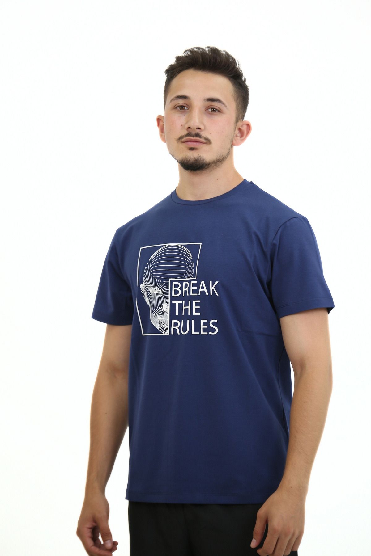 Lorenzo Mazzoli T-shirt Premium Kalite, Comfort Fit, Modern Baskılı Düz Renk Tişört