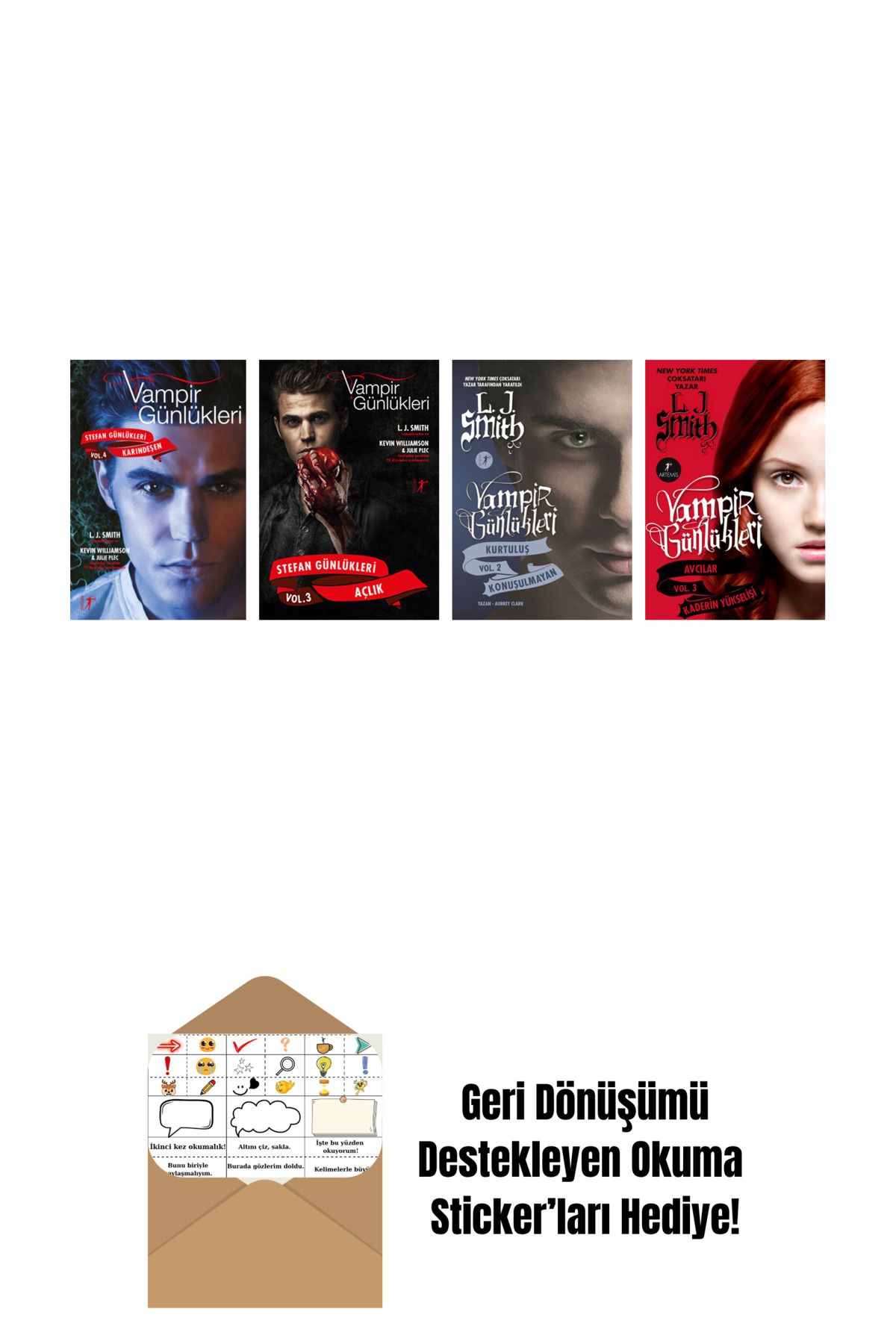 Artemis Yayınları L. J. Smith 4 Kitap Set + Okuma Sticker'ları