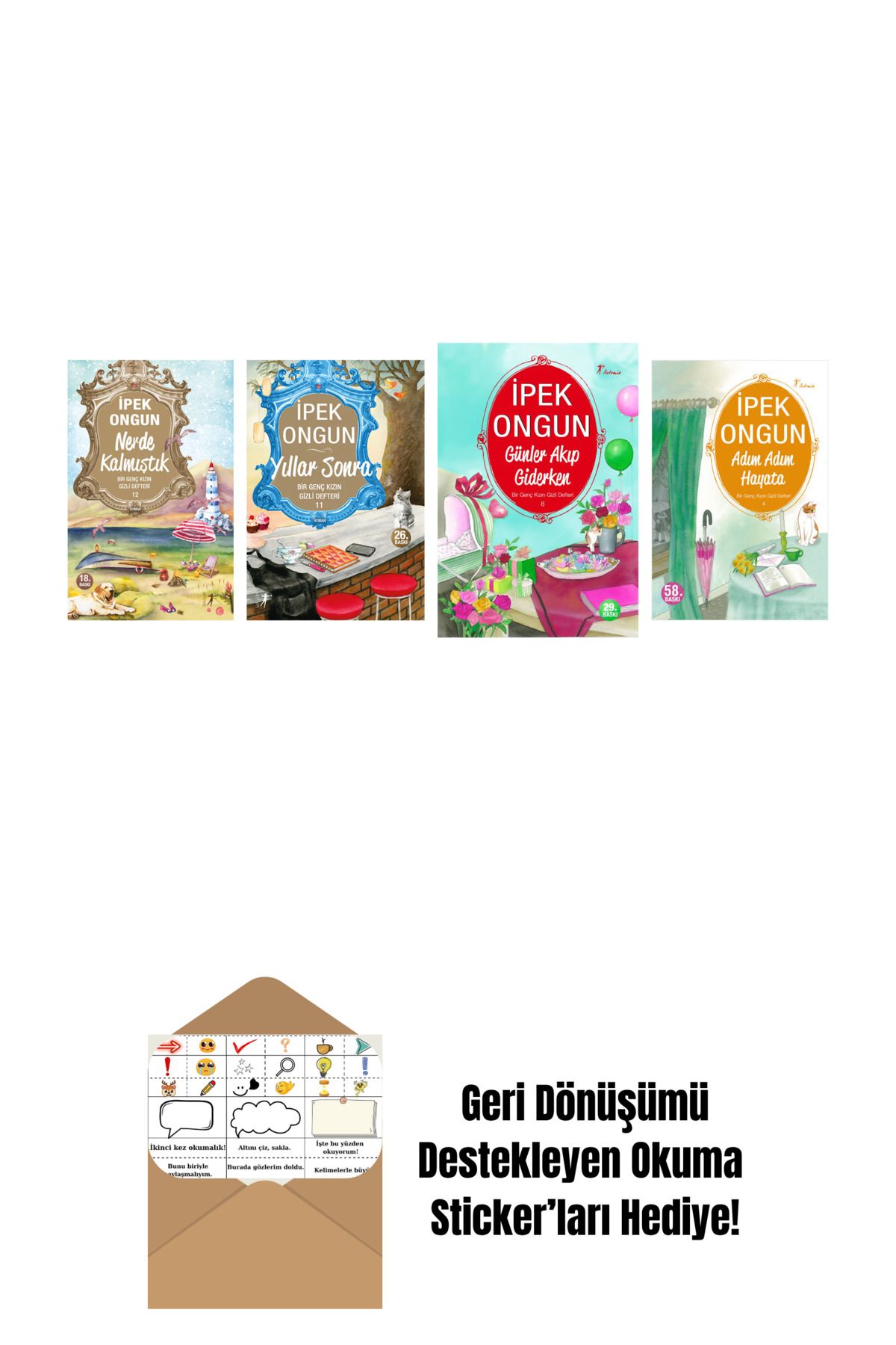 Artemis Yayınları İpek Ongun 4 Kitap Set + Okuma Sticker'ları