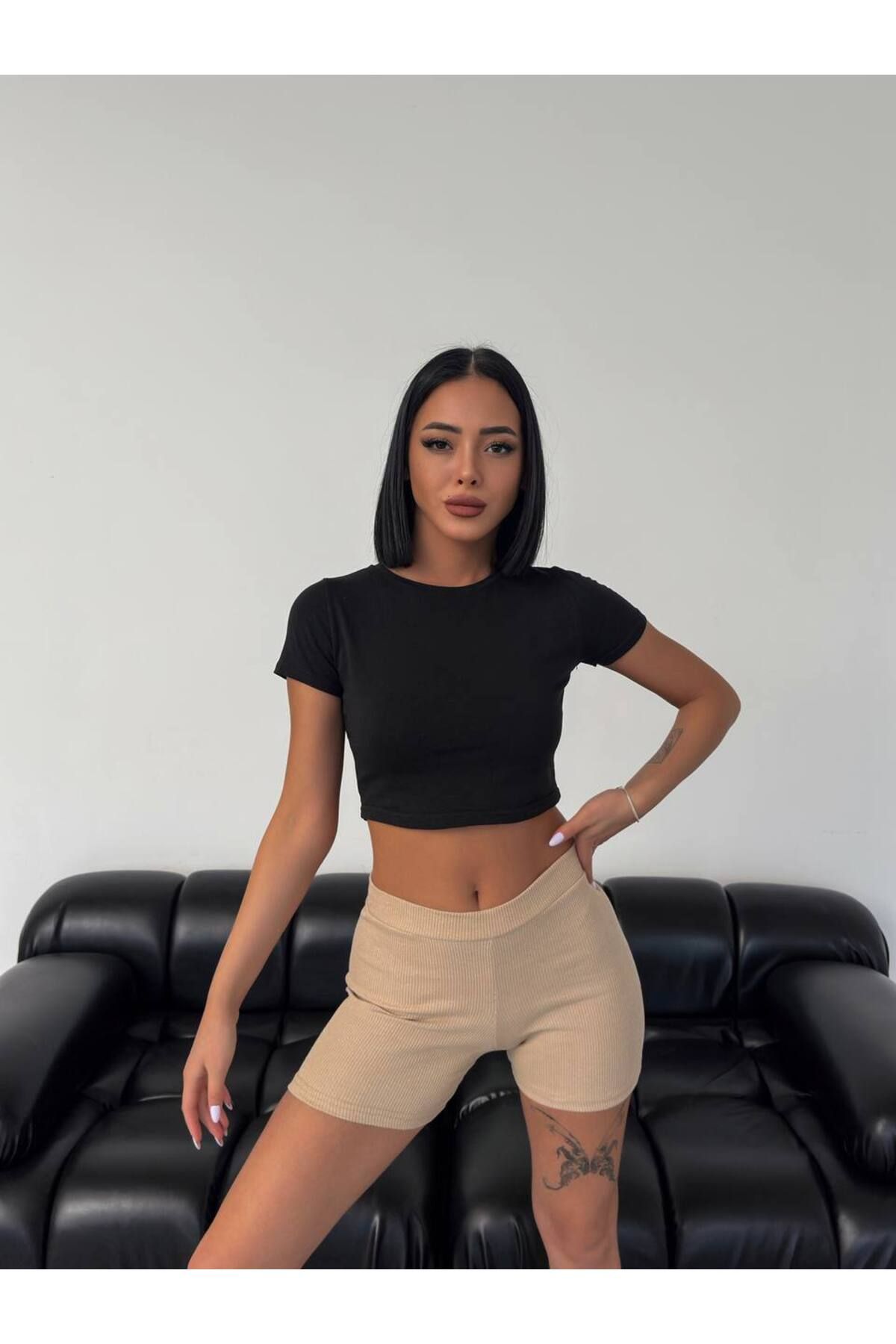 Tomakin Giyim Full Likralı Kaşkorse Mini Şort