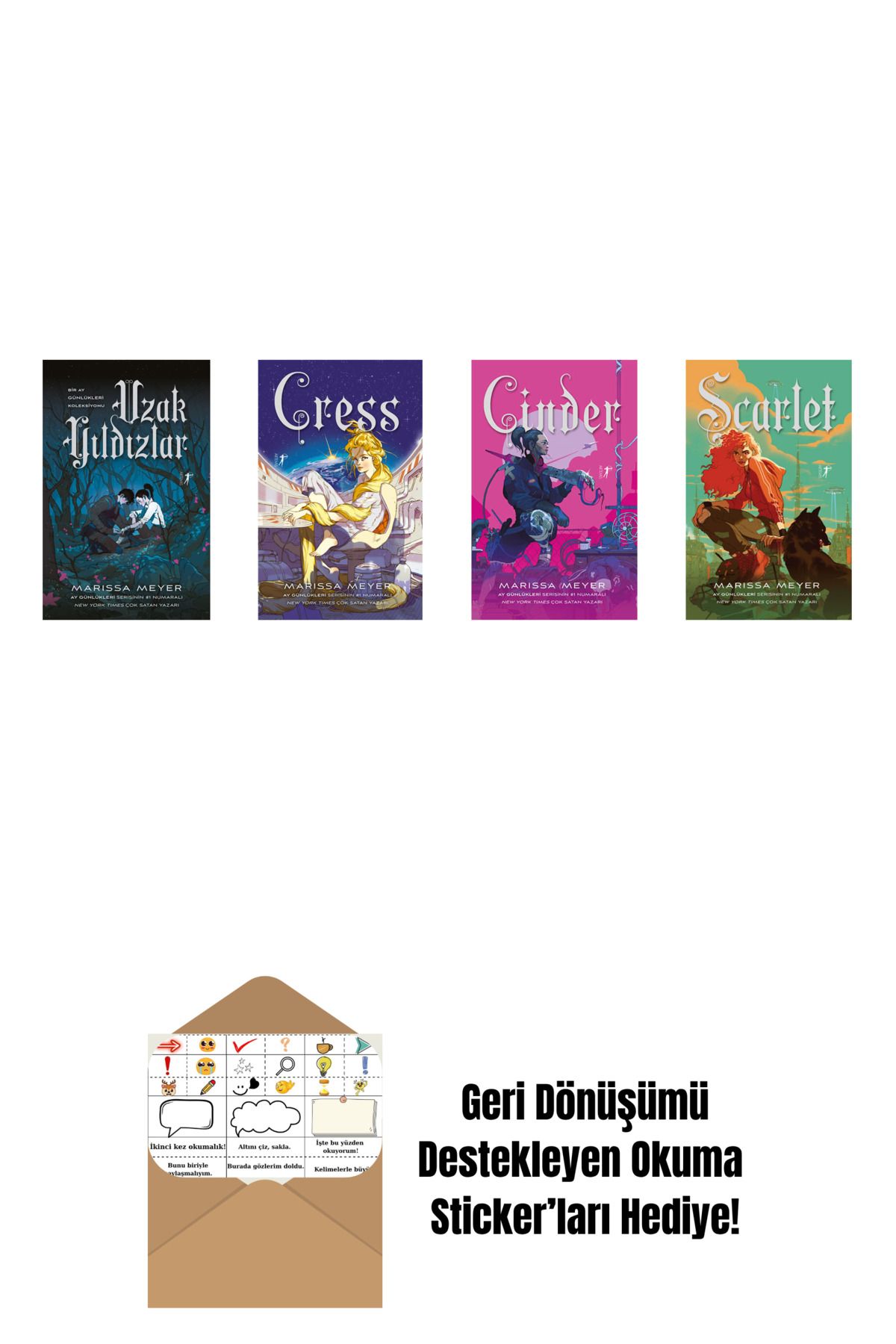 Artemis Yayınları Marissa Meyer 4 Kitap Set + Okuma Sticker'ları