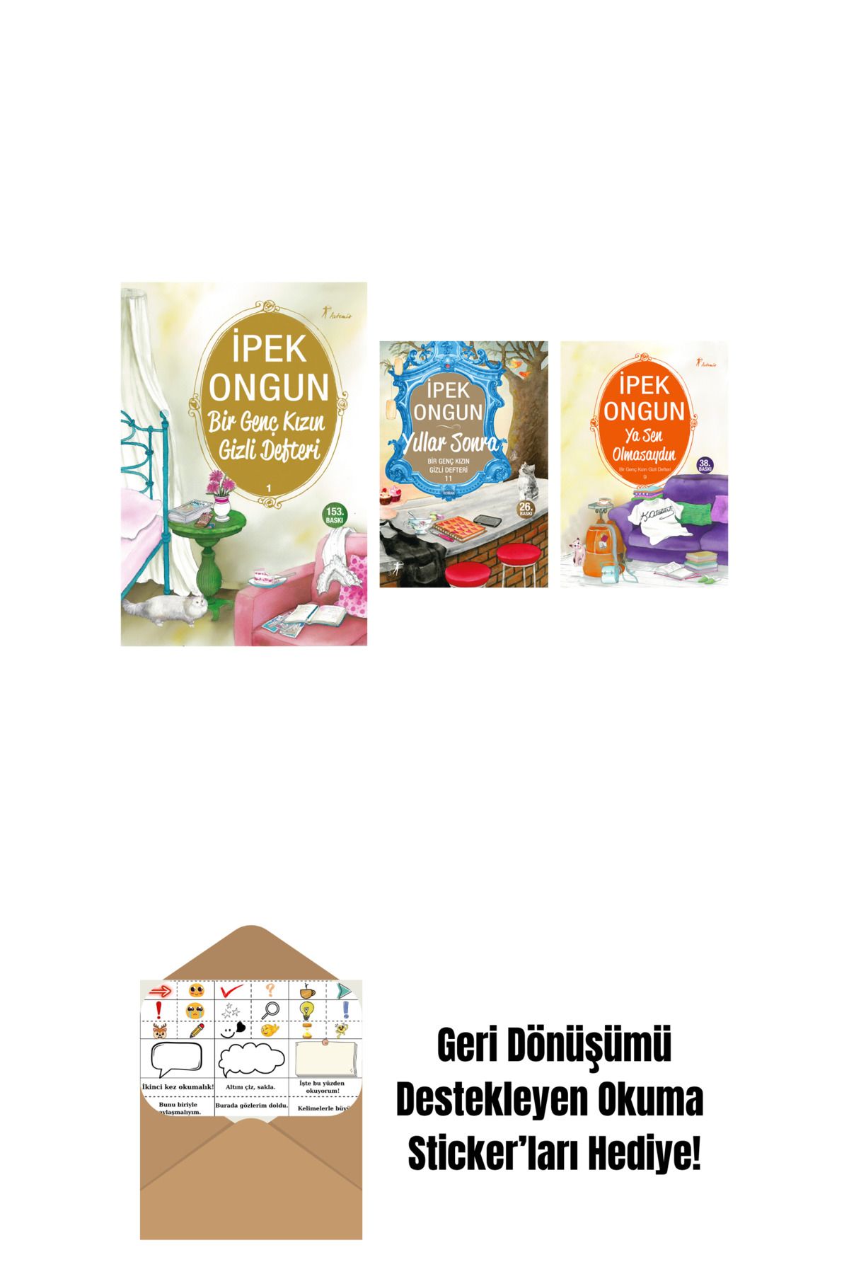 Artemis Yayınları İpek Ongun 3 Kitap Set + Okuma Sticker'ları