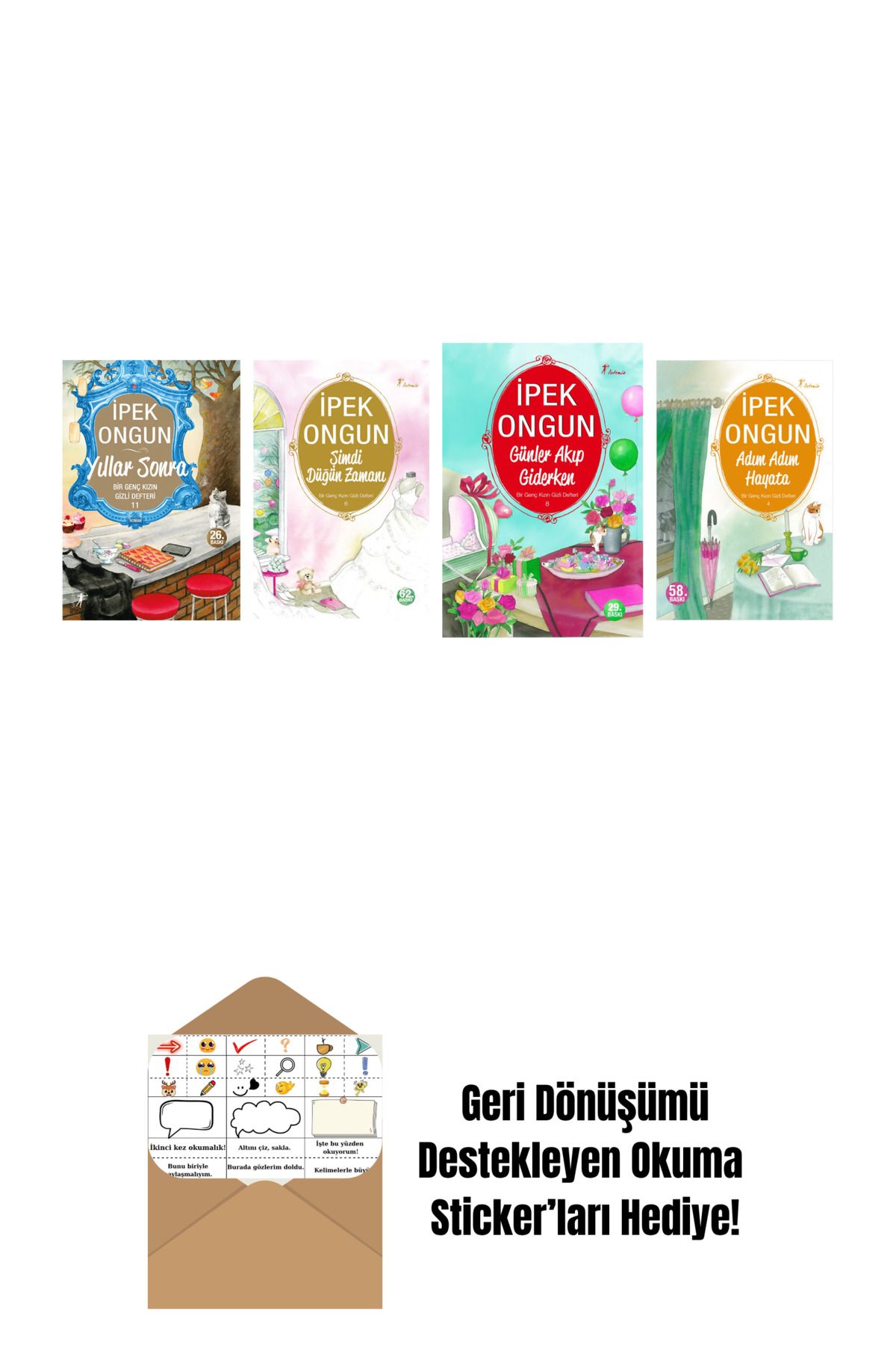 Artemis Yayınları İpek Ongun 4 Kitap Set + Okuma Sticker'ları