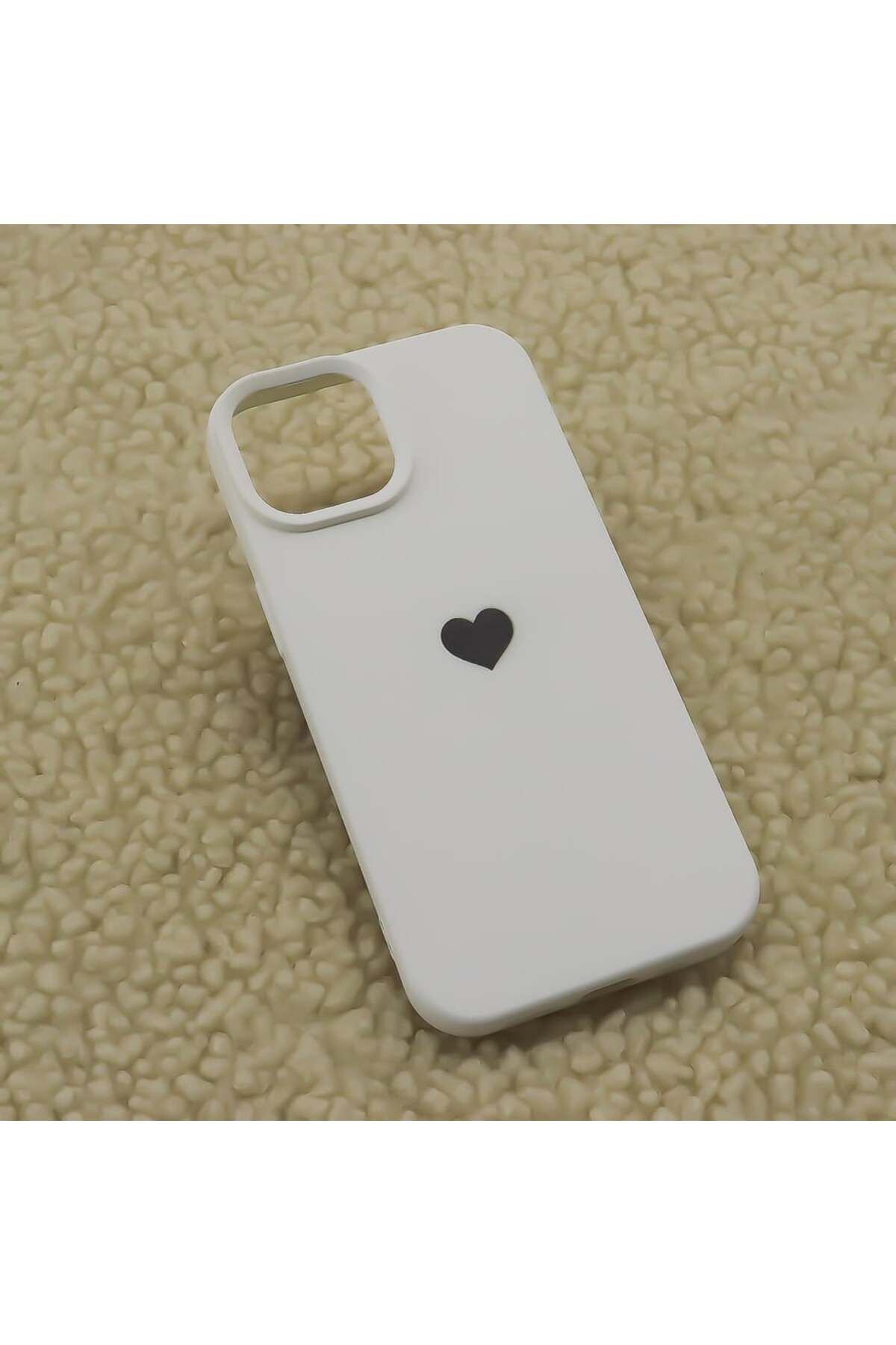 Case&Case iPhone 12 / 12 Pro Uyumlu Renk Uyumlu Kalp Baskılı Lansman Kılıf