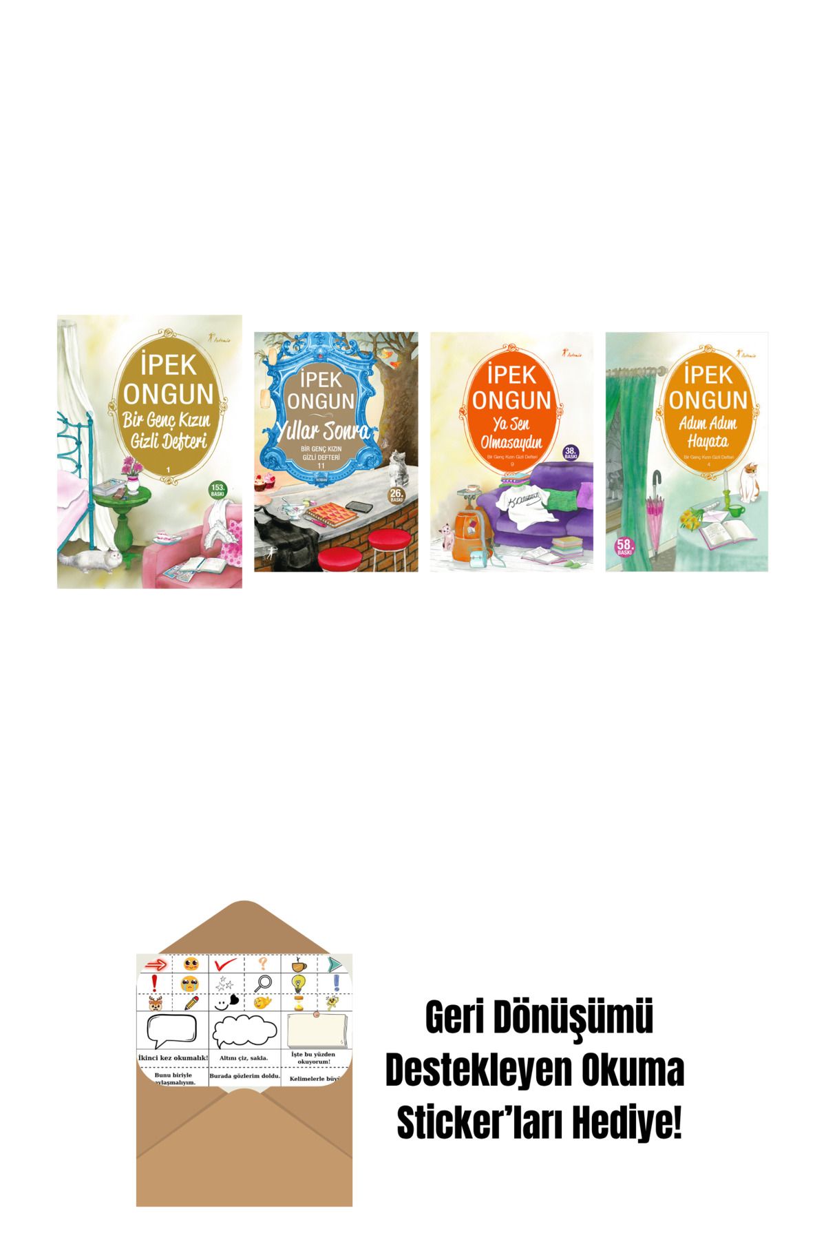 Artemis Yayınları İpek Ongun 4 Kitap Set + Okuma Sticker'ları