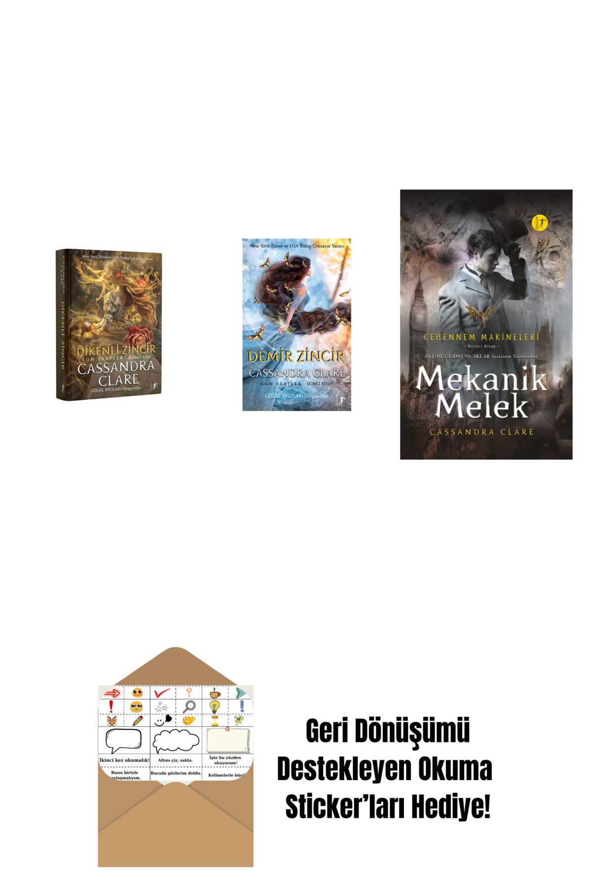 Artemis Yayınları Cassandra Clare 3 Kitap Set + Okuma Sticker'ları