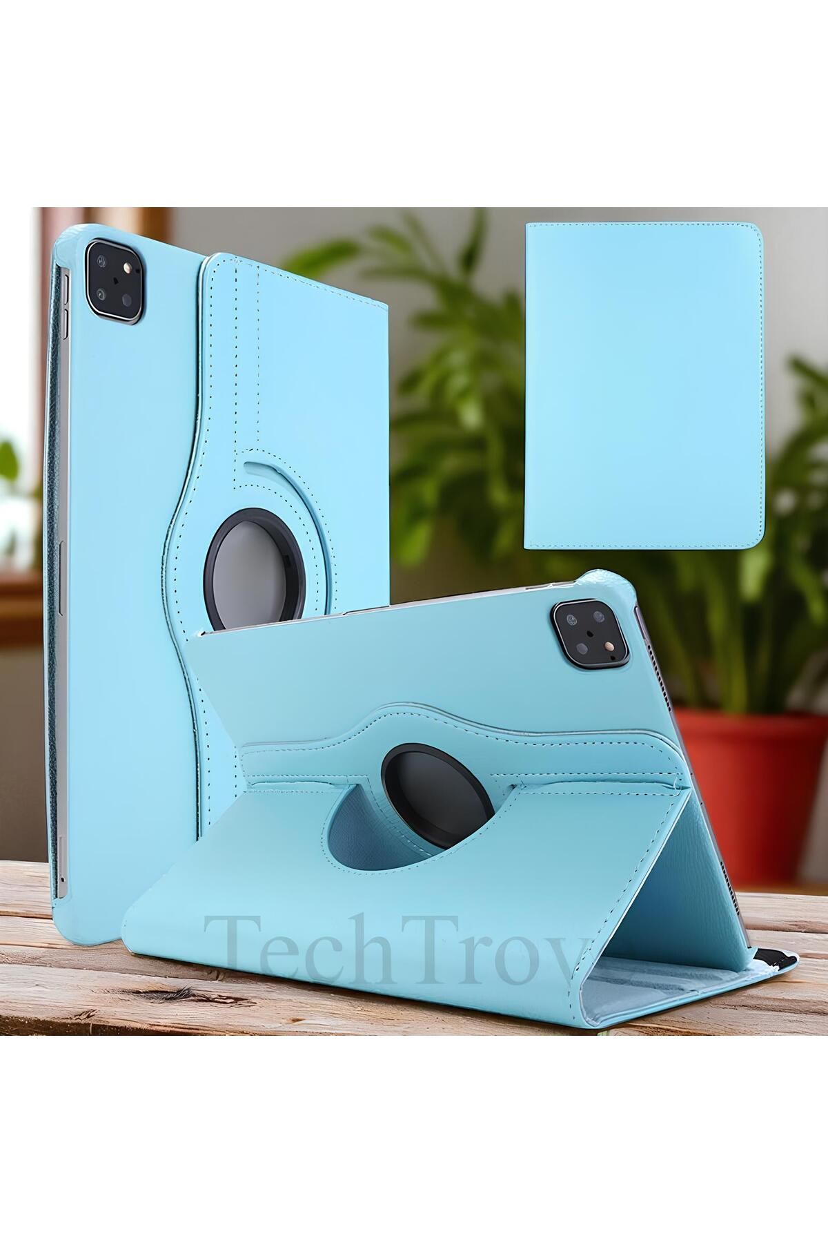 TechTrove Apple iPad Air 11 2024 Kılıf 360 Dönebilen Standlı Pu Deri Kılıf