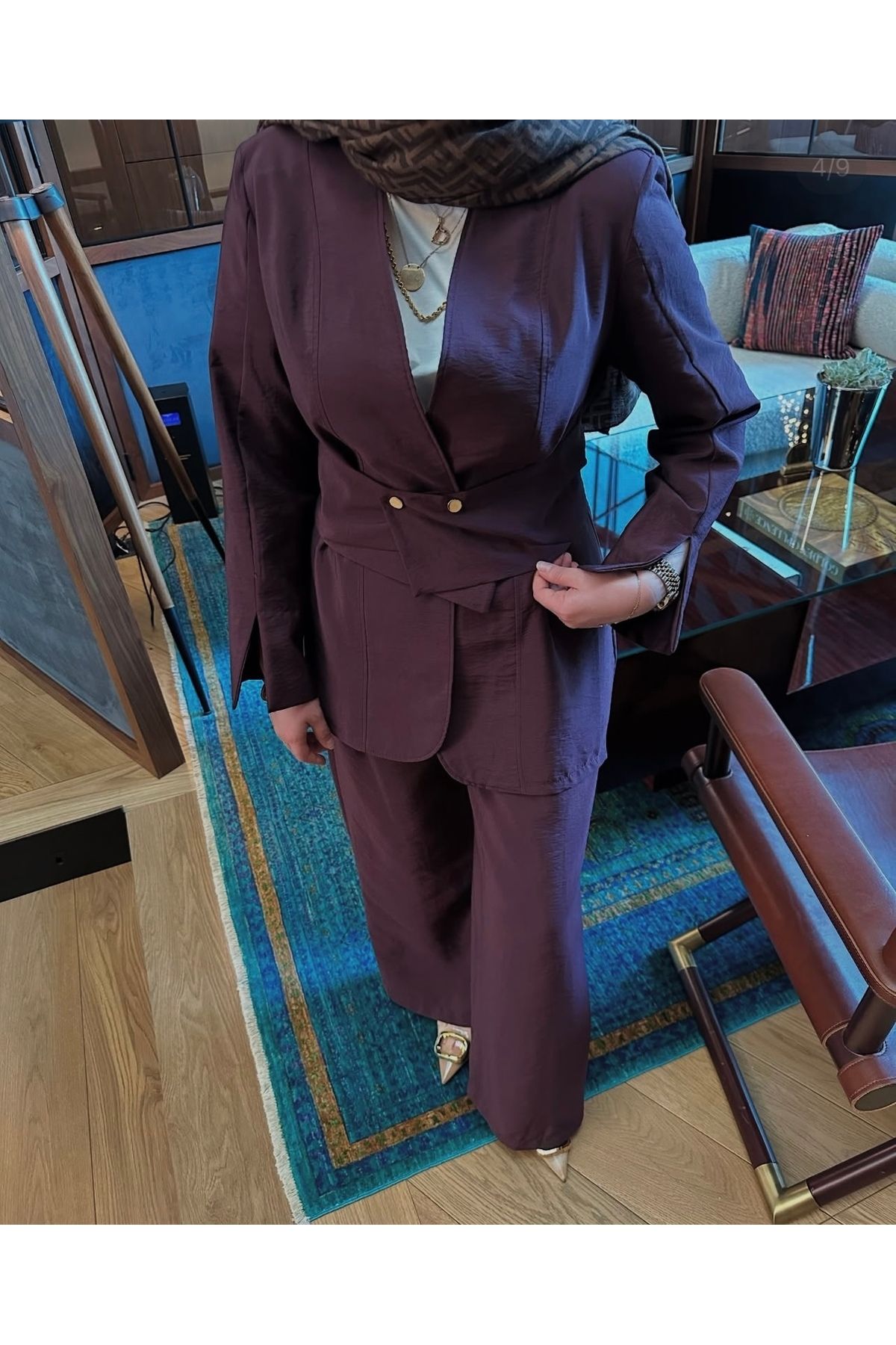 Butik Kadın kemer detaylı takım
