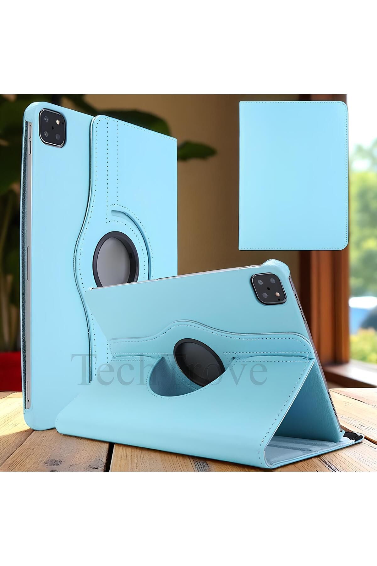 TechTrove Apple iPad Air 10.9 2022 (5.Nesil) Kılıf 360 Dönebilen Standlı Pu Deri Kılıf