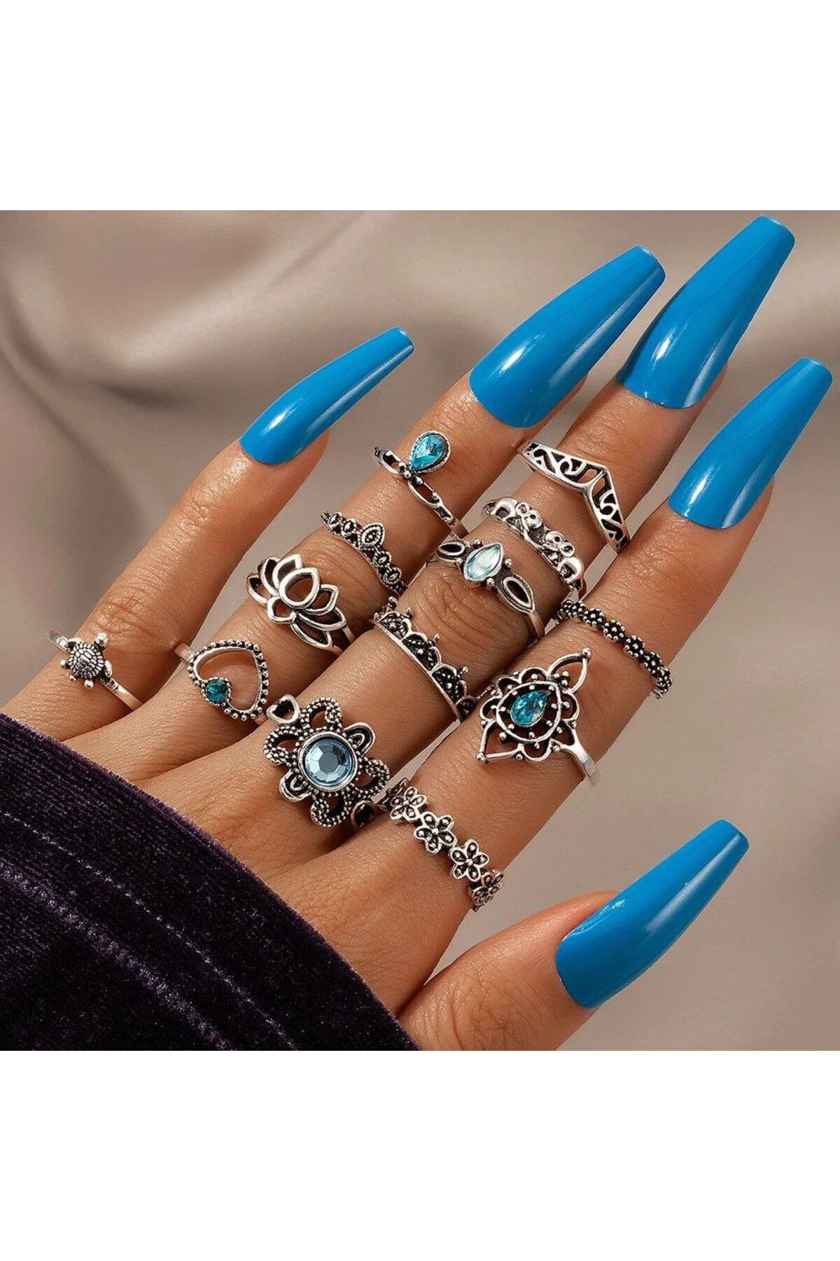 Shiklik MODA Şıklığınızı Tamamlayacak 13 Parçalı Taşlı Yüzük Seti