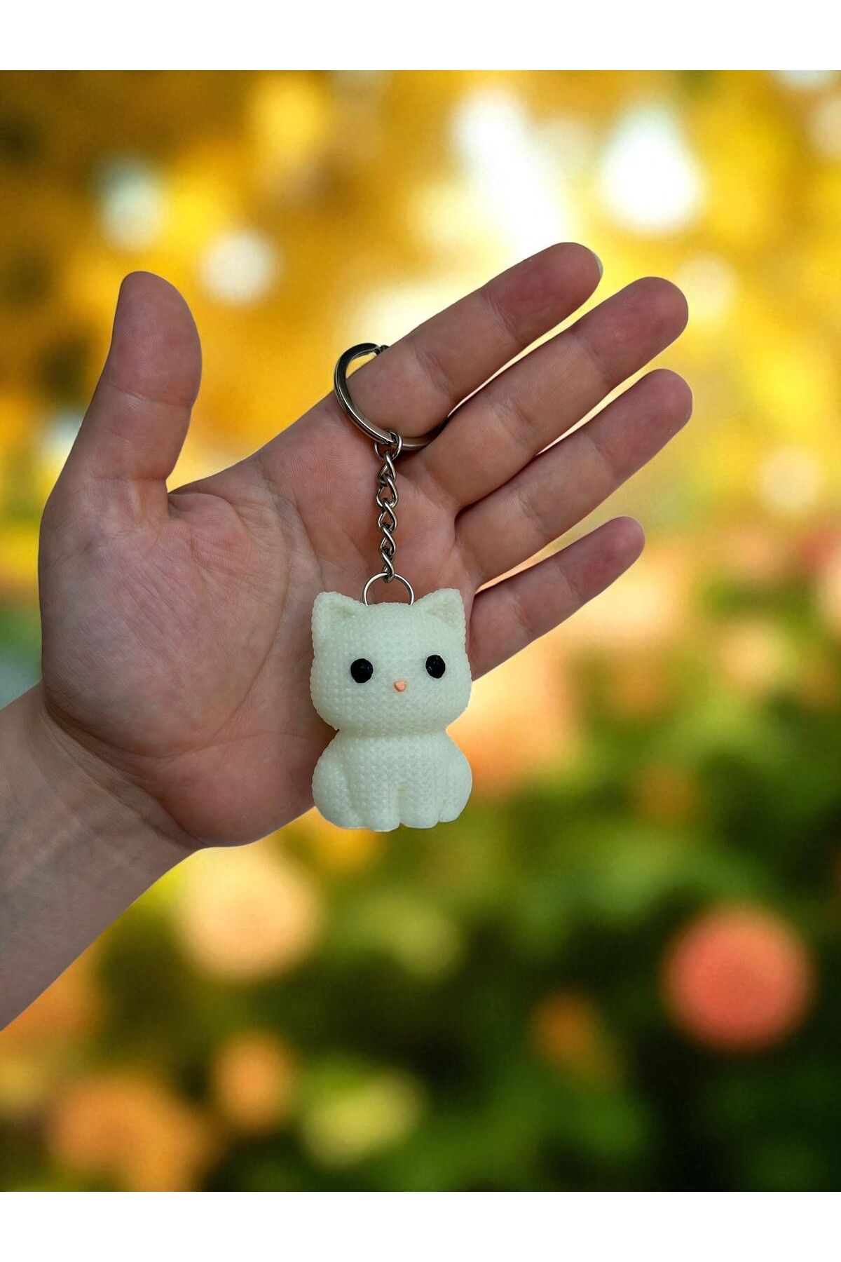 Aly-Night Glowing Cat Keychain Figure Amigurumi Style, Highlighter 4