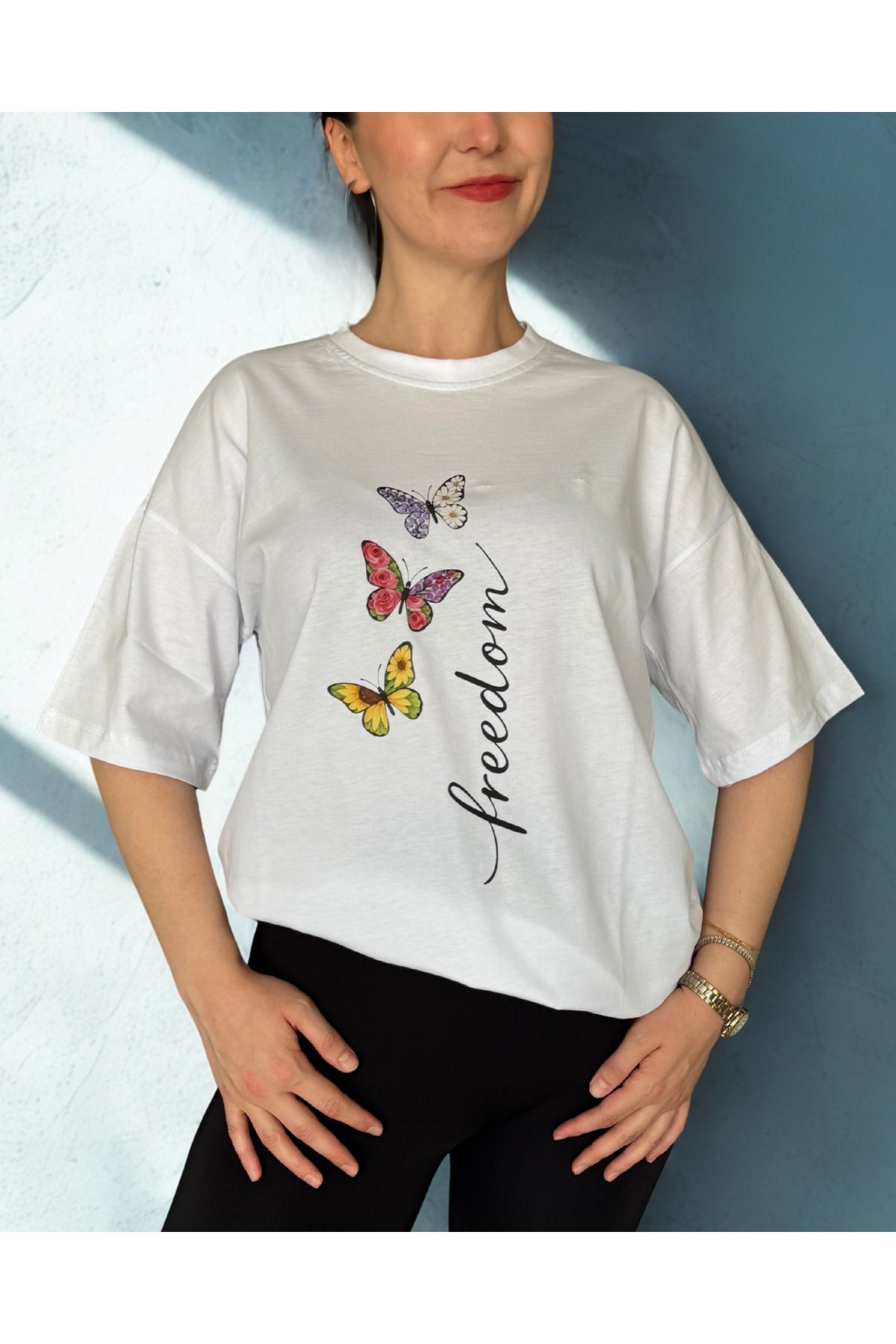 Oylem Freedom Oversize T-shirt %100 Pamuk