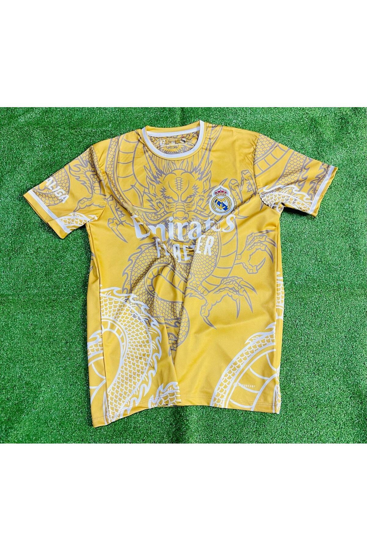 Lion Spor R'eal M'adrid Dragon Desenli Özel Tasarımlı Konsept Forması(SARI)62526