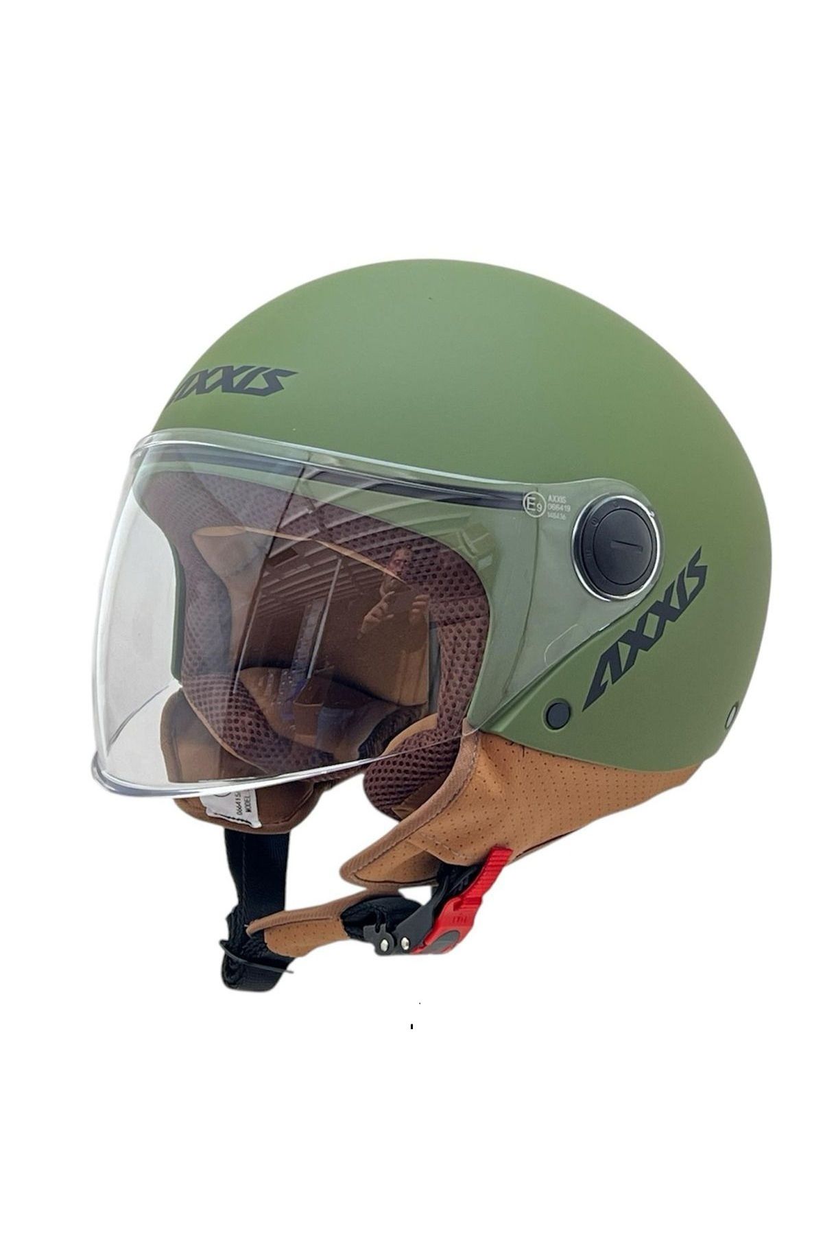 AXXIS Square S Solid A2 Matt Green Yazlık Motosiklet Kaskı