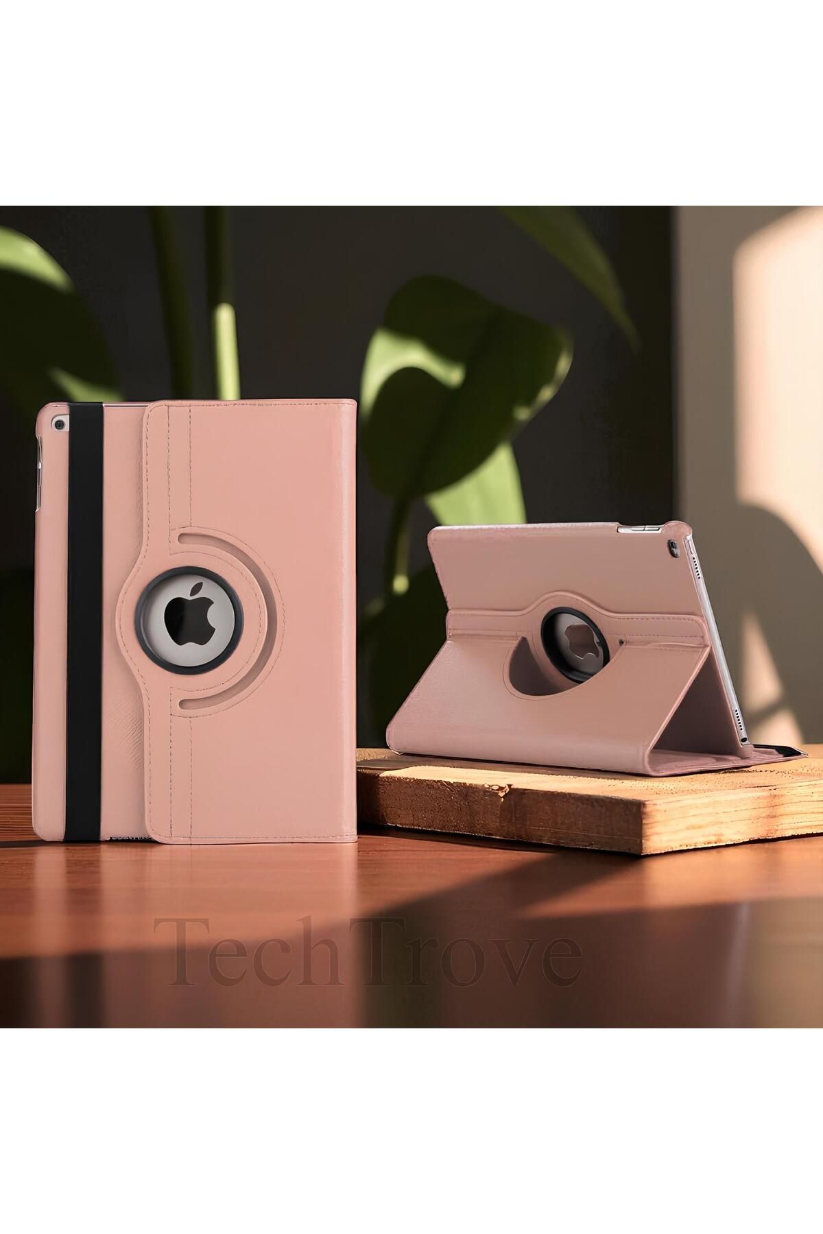 TechTrove Apple iPad 10.2 2021 (9.Nesil) Kılıf 360 Dönebilen Standlı Pu Deri Kılıf