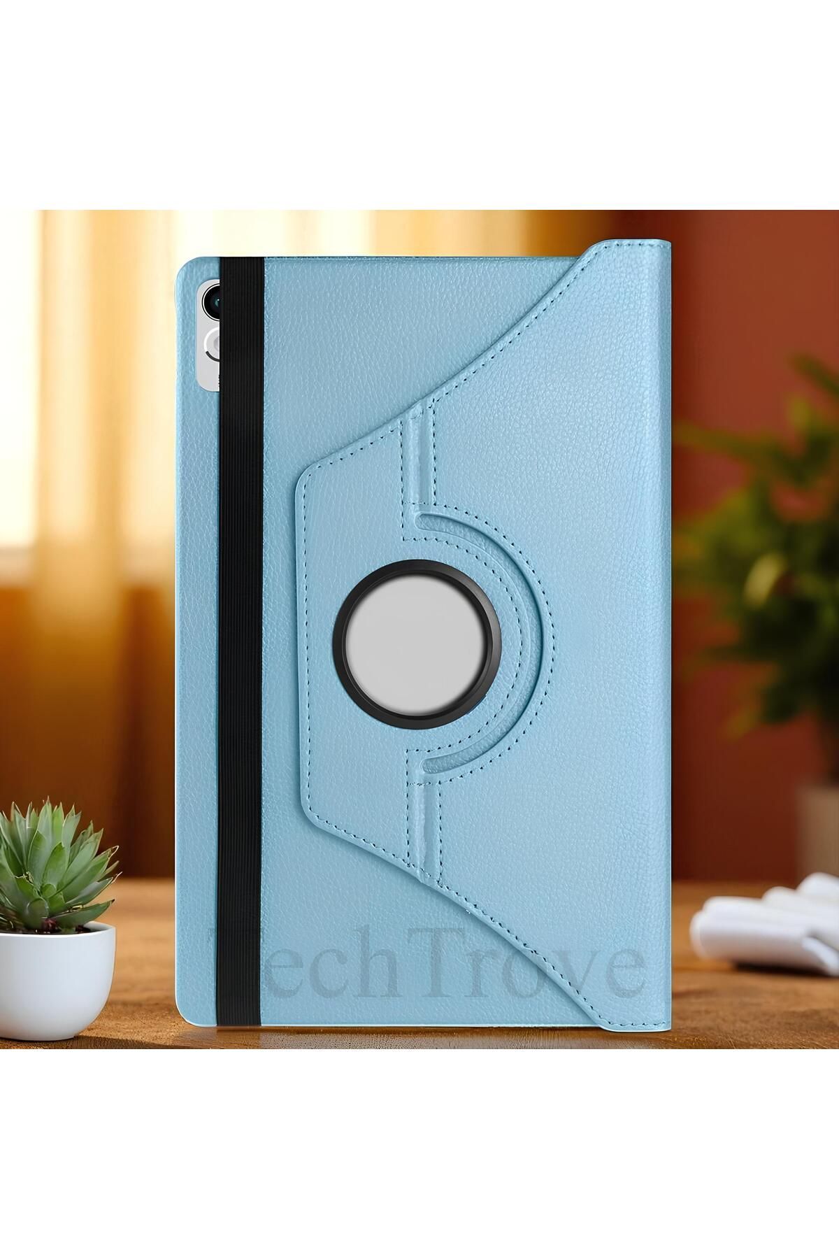 TechTrove Lenovo Tab P11 11.5 (2.Nesil) TB350UF Kılıf 360 Dönebilen Standlı Pu Deri Kılıf