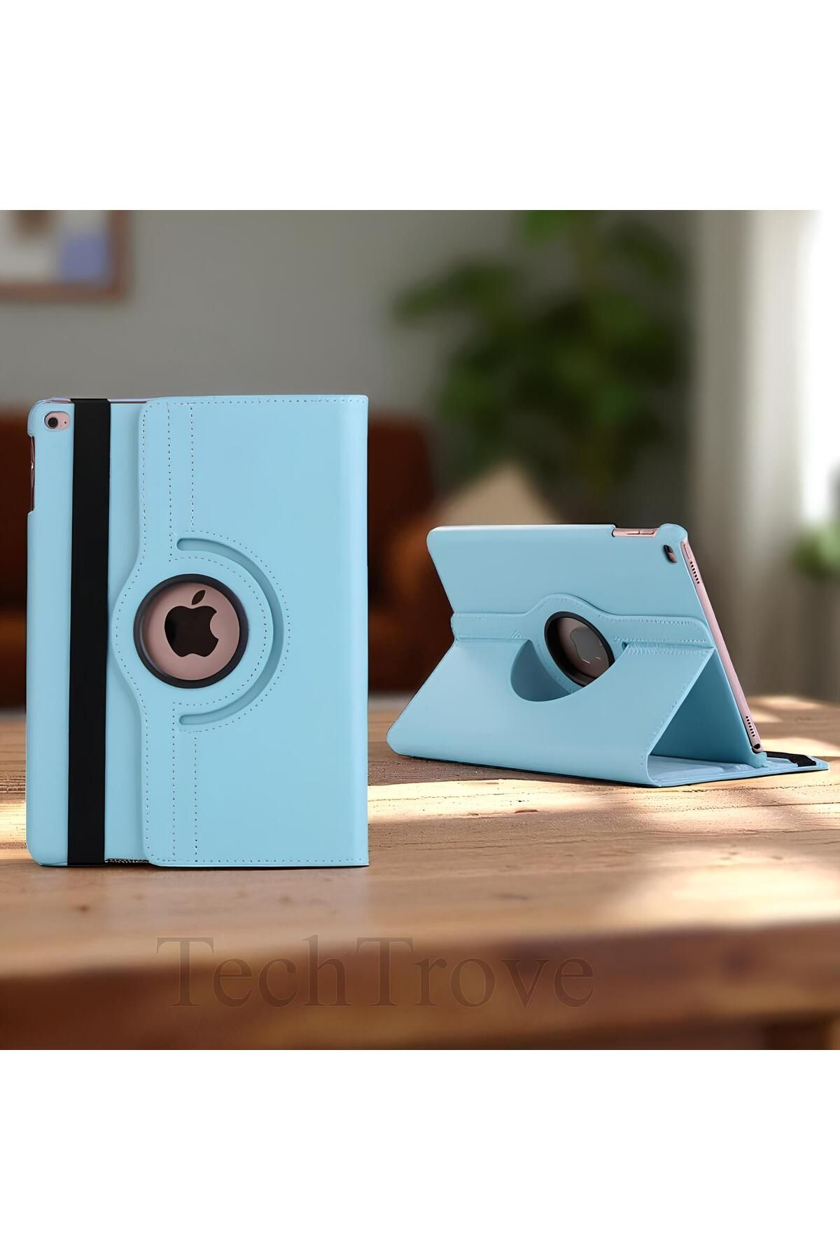 TechTrove Apple iPad 10.2 2021 (9.Nesil) Kılıf 360 Dönebilen Standlı Pu Deri Kılıf