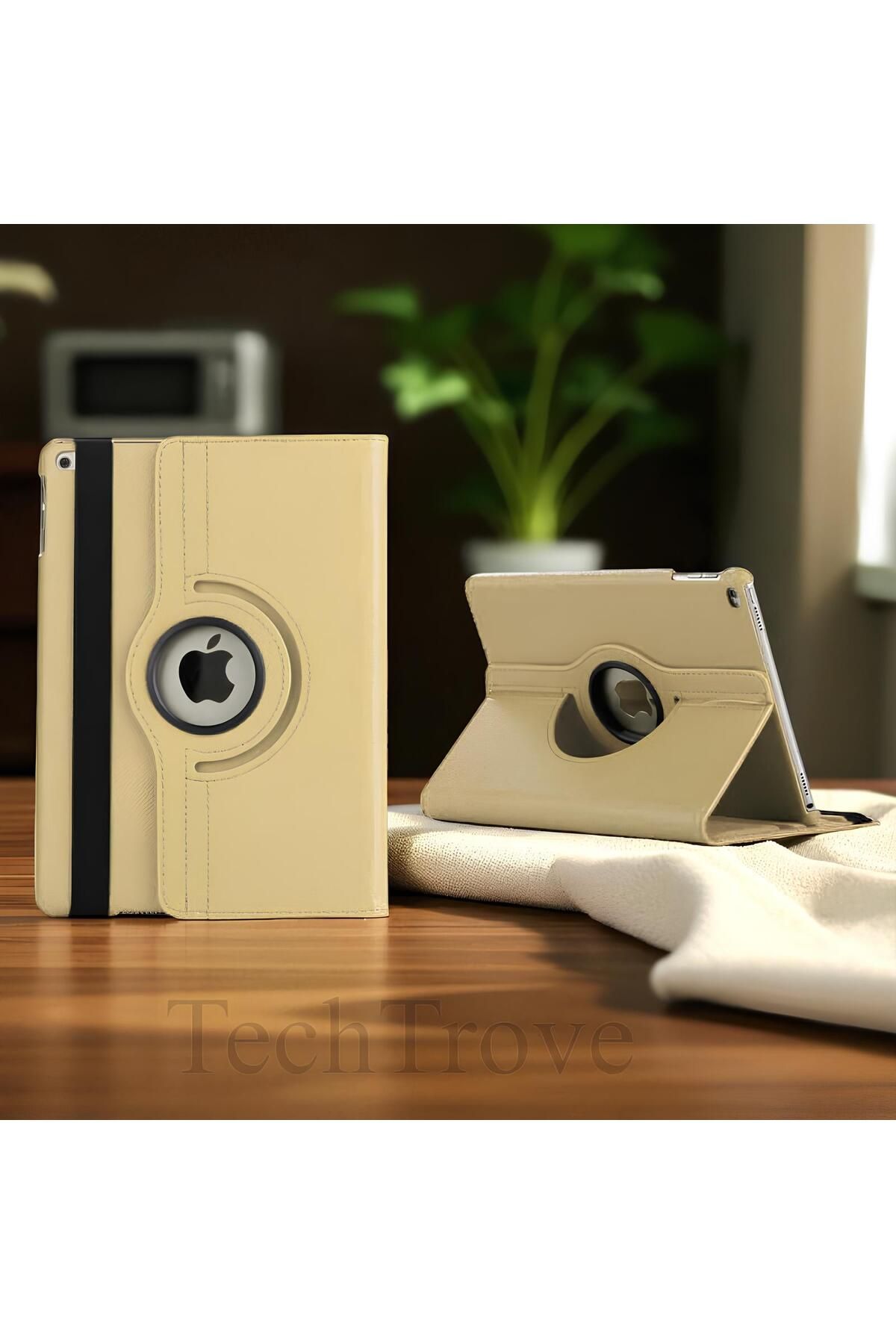 TechTrove Apple iPad 10.2 2021 (9.Nesil) Kılıf 360 Dönebilen Standlı Pu Deri Kılıf