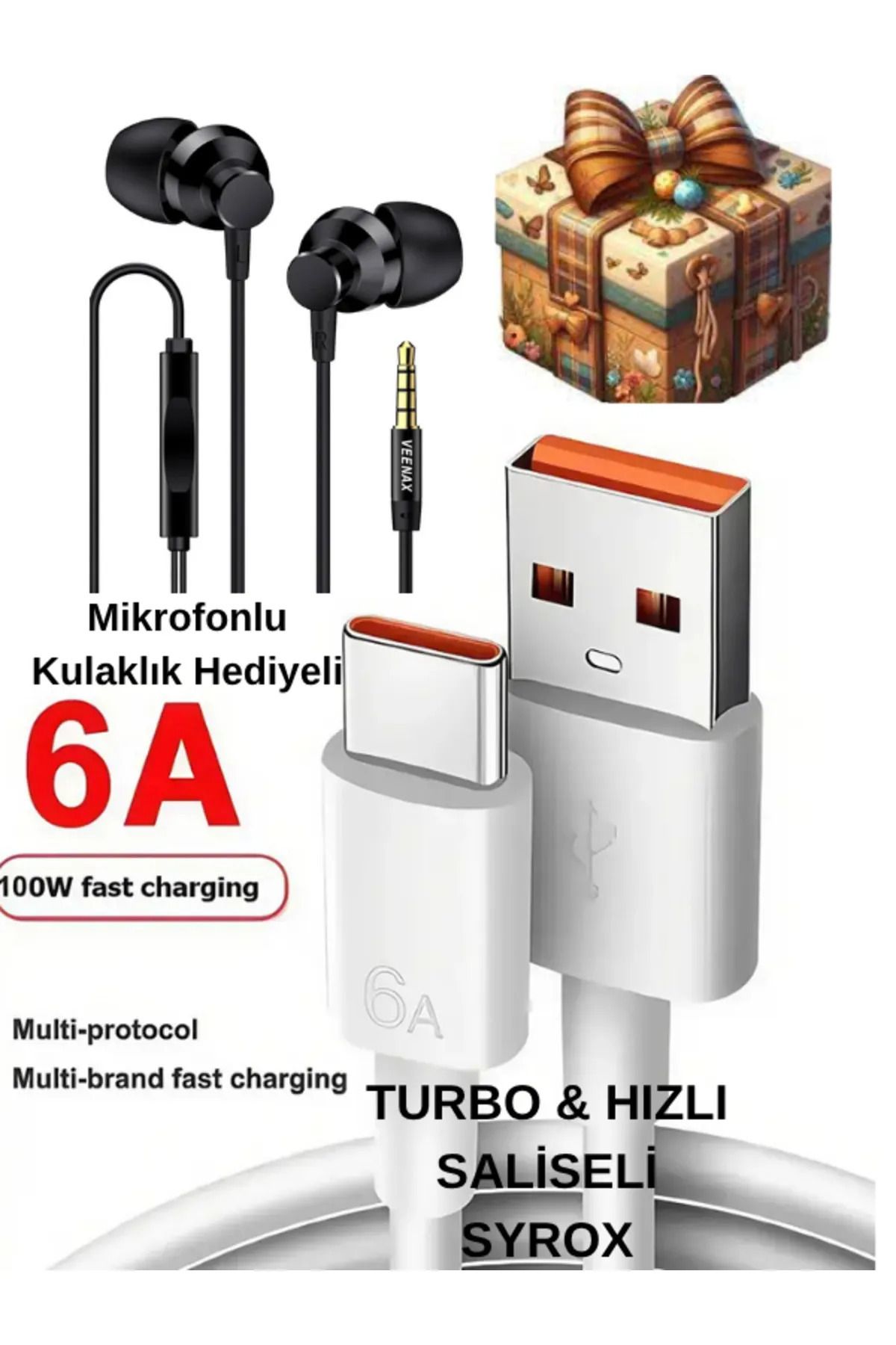 Astakos Type c Usb Kablo Turbo Hızlı Şarj Kablosu 67-120w 6A Redmi Note 10 S X Pro Max 5G Redmi Note 11 S 5G