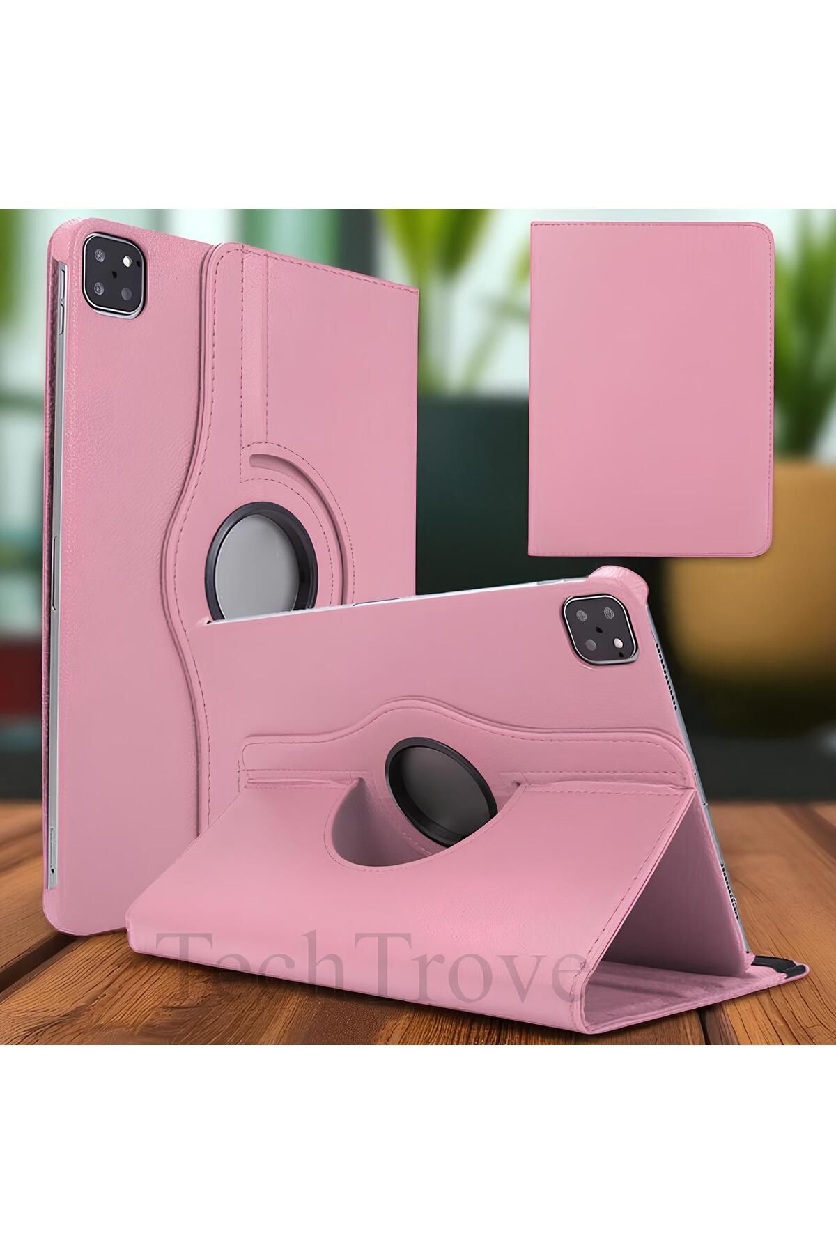 TechTrove Apple iPad Air 10.9 2020 (4.Nesil) Kılıf 360 Dönebilen Standlı Pu Deri Kılıf