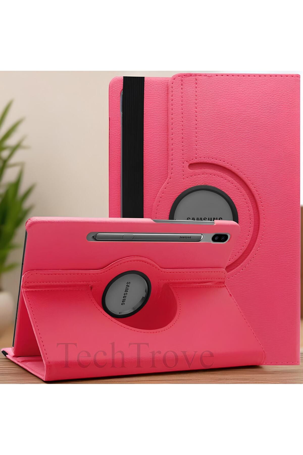 TechTrove Galaxy Tab S7 FE LTE (T737-T736-T733-T730) Kılıf 360 Dönebilen Standlı Pu Deri Kılıf