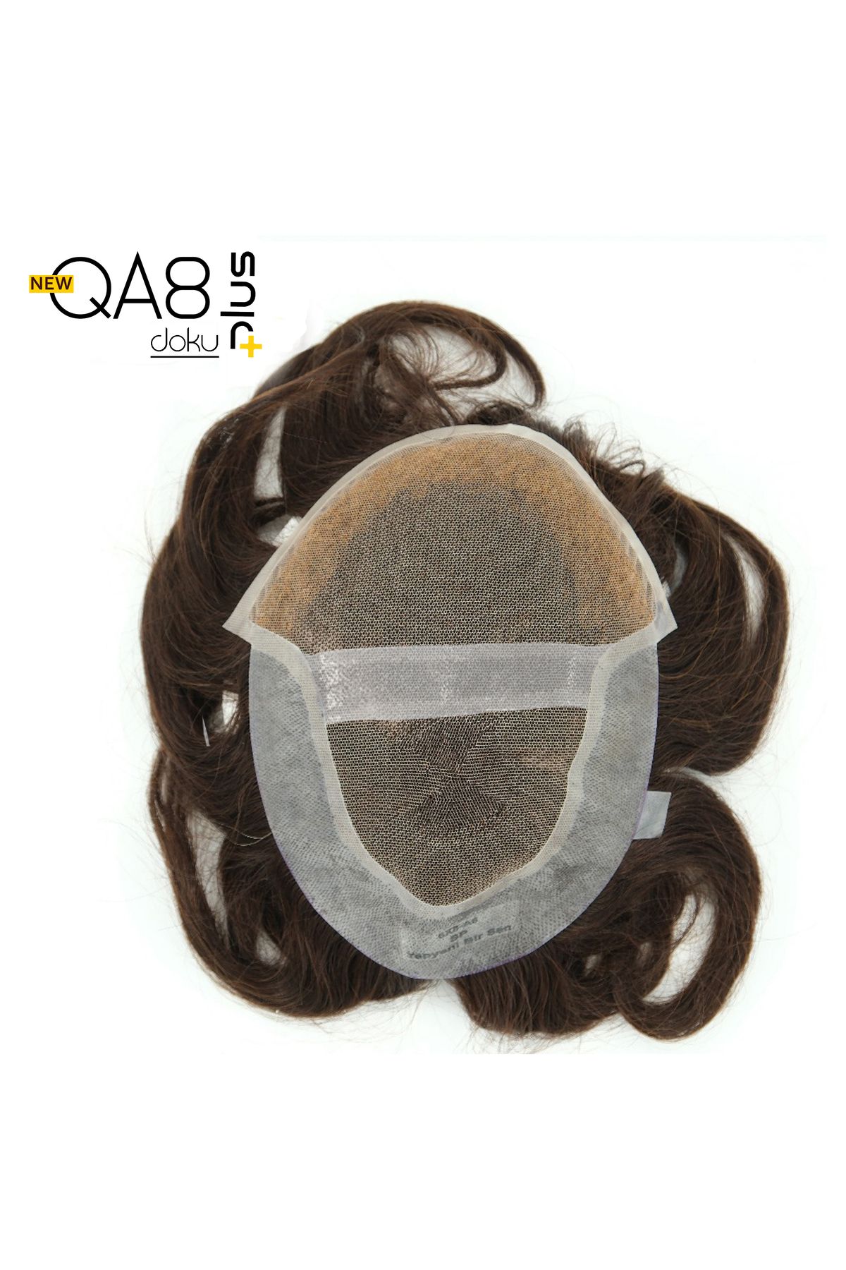 SACPROTEZİM-Prosthetic Hair Qa8Plus 6X8 Color 1B Fine Strands Can Be Combed in All Directions Substructure 100% Human Hair 4