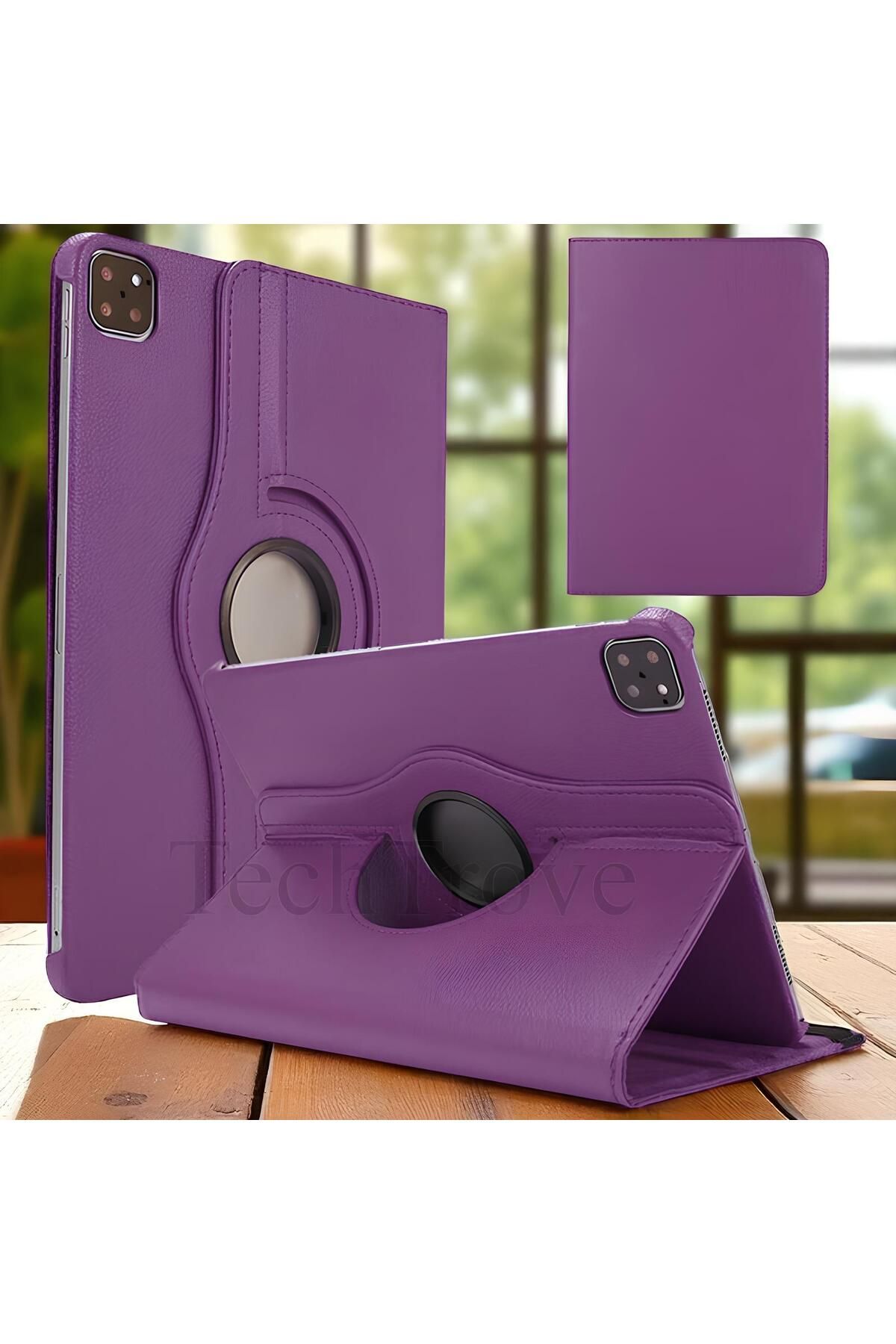 TechTrove Apple iPad Pro 12.9 2022 M2 Kılıf 360 Dönebilen Standlı Pu Deri Kılıf