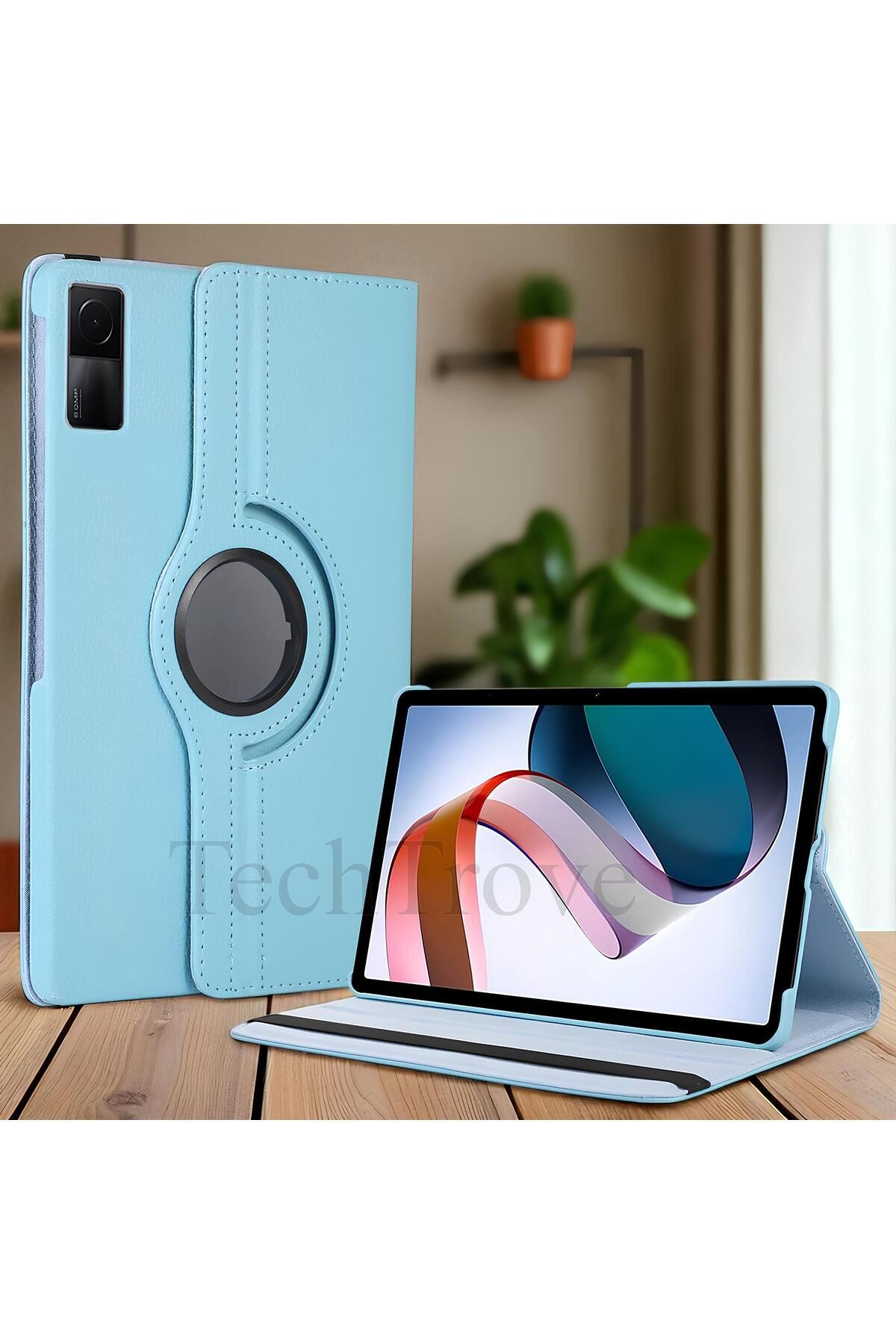 TechTrove Xiaomi Redmi Pad Kılıf 360 Dönebilen Standlı Pu Deri Kılıf