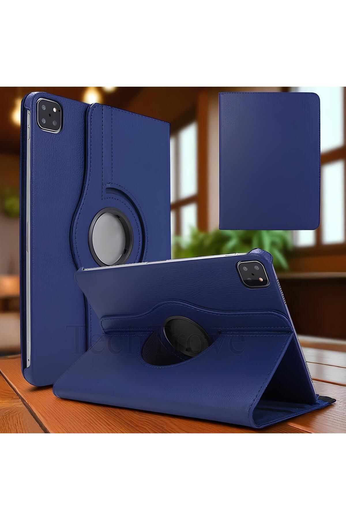 TechTrove Apple iPad Pro 12.9 2021 (5.Nesil) Kılıf 360 Dönebilen Standlı Pu Deri Kılıf