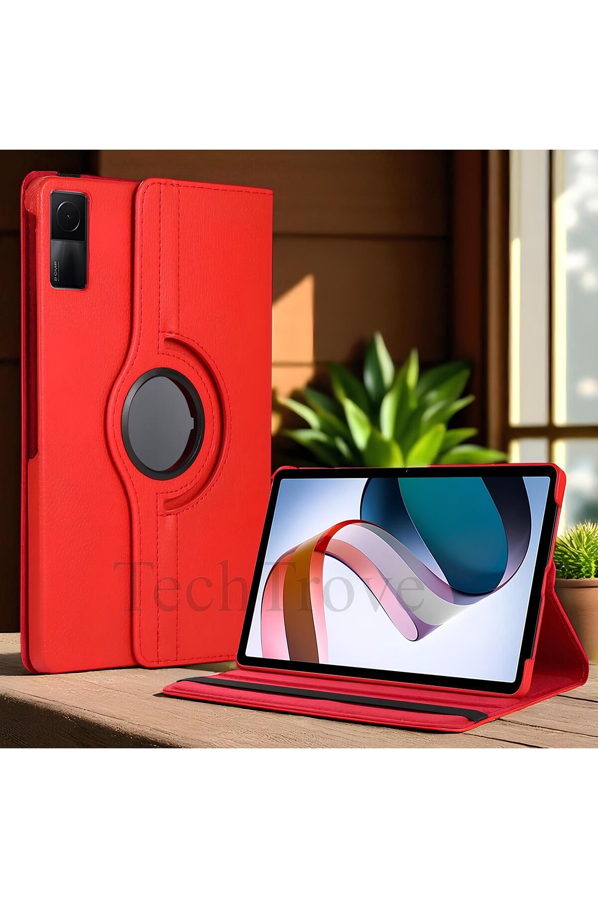 TechTrove Xiaomi Redmi Pad Kılıf 360 Dönebilen Standlı Pu Deri Kılıf