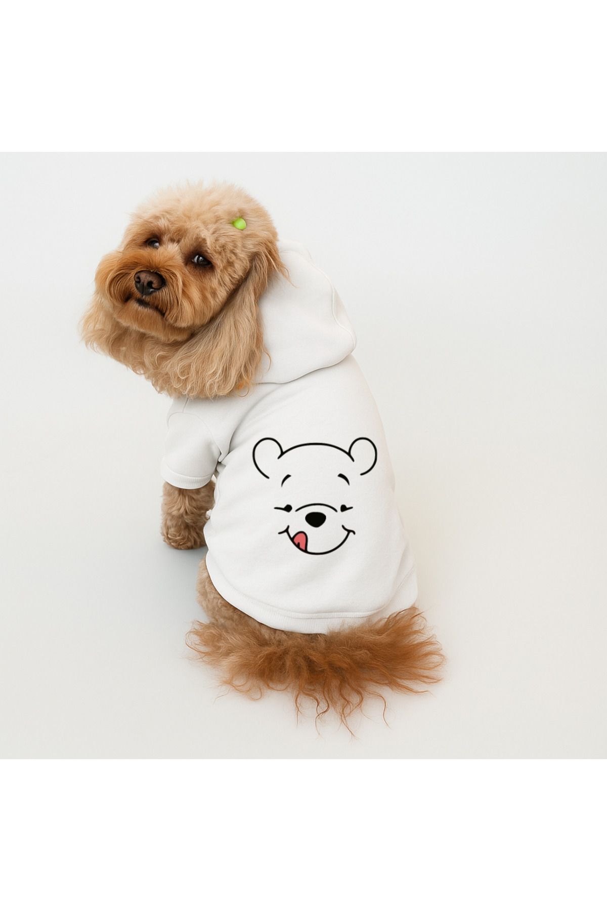 Buddy Store Kedi Ve Köpek Kıyafeti Elbiseleri Giysileri - Baskılı Beyaz Sweatshirt Hoodie