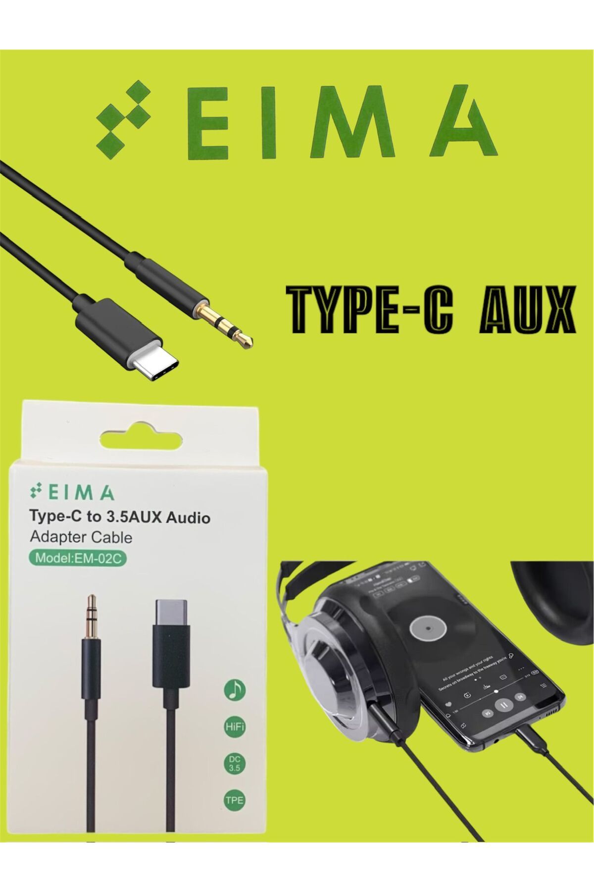 Bestech Type C To 3.5 AUX Kablo