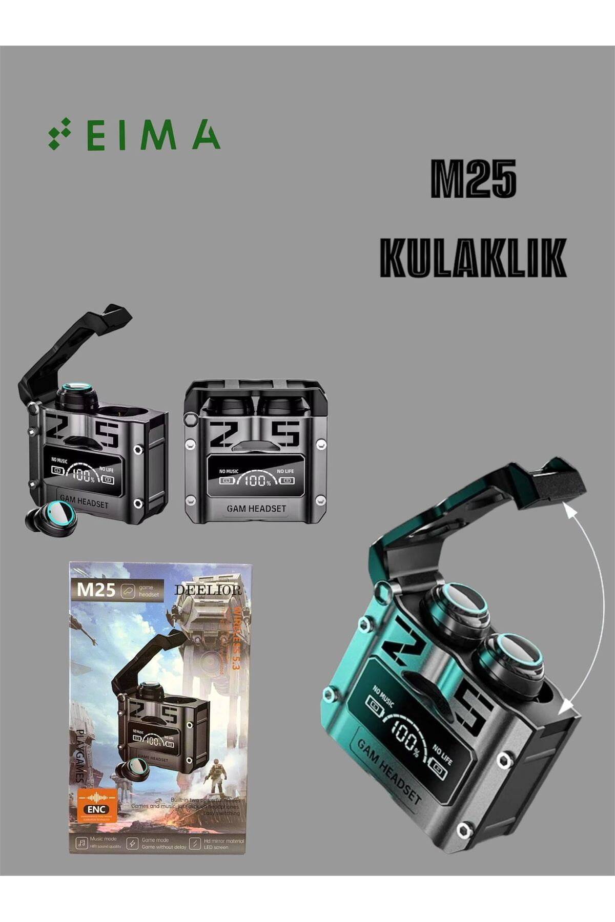 Bestech M25 Bluetooth Oyuncu Kulaklığı Dijital Göstergeli ENC Özellikli