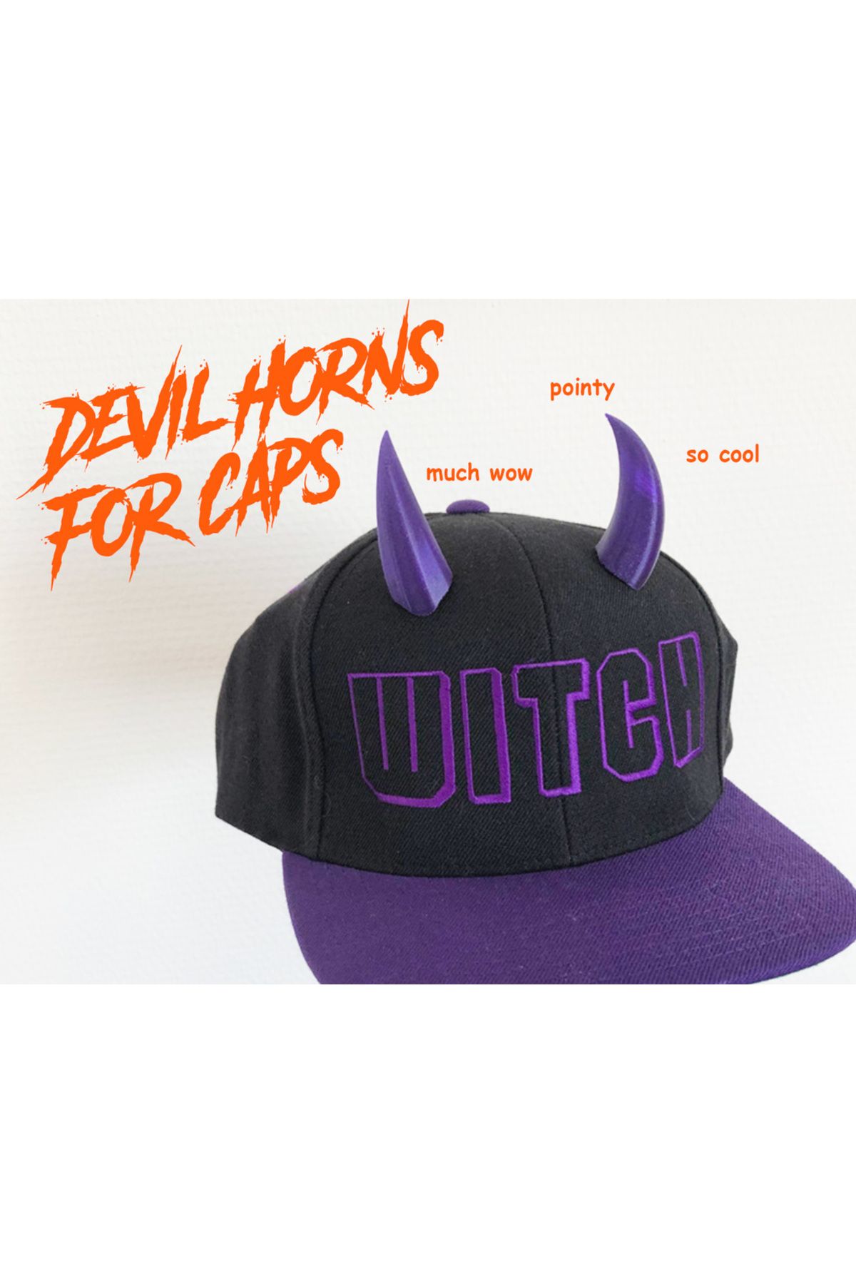 Lucest SnapBack şapkası için şeytan boynuzları (Plastik Aparattır!!!)